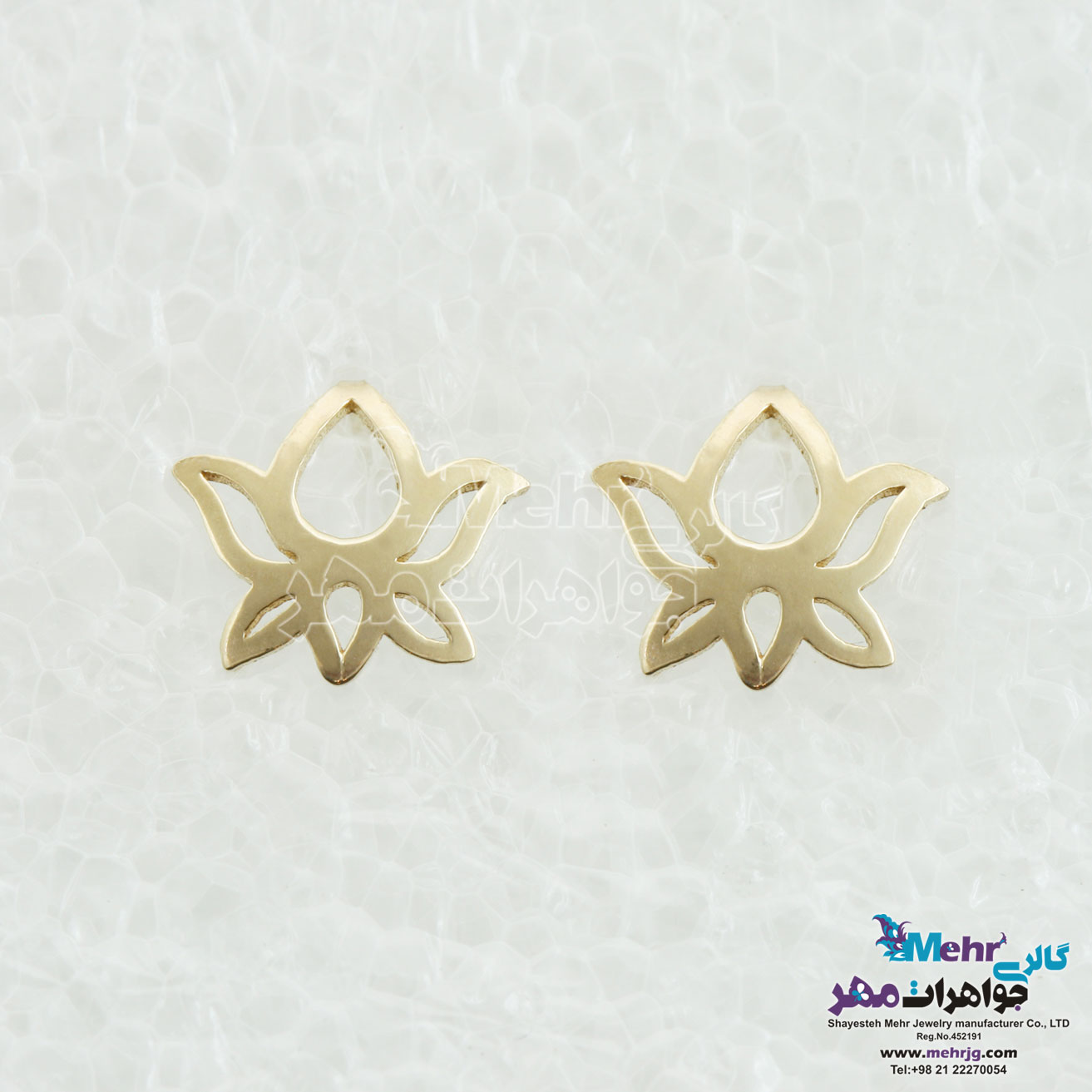گوشواره طلا - طرح لوتوس