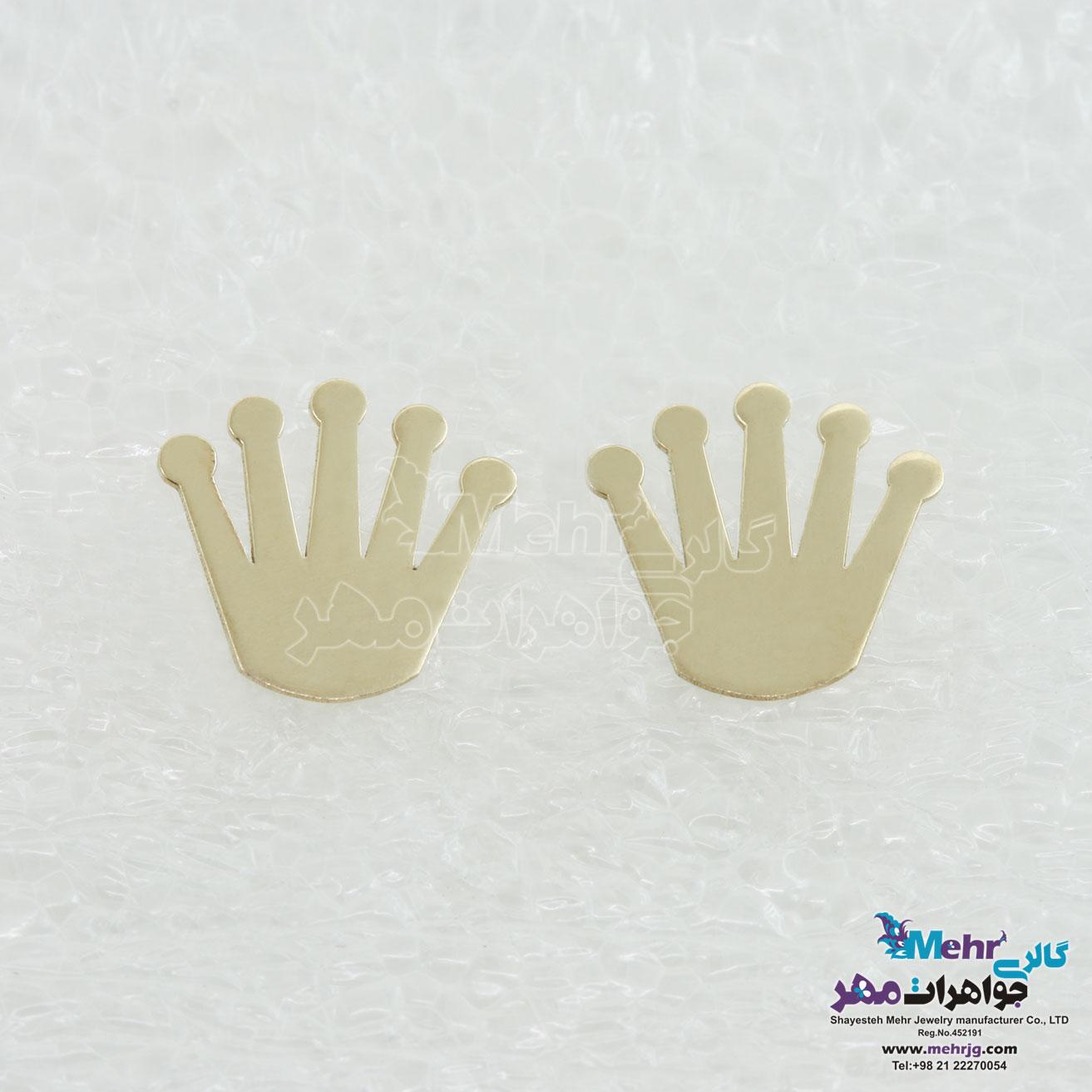 گوشواره طلا - طرح تاج