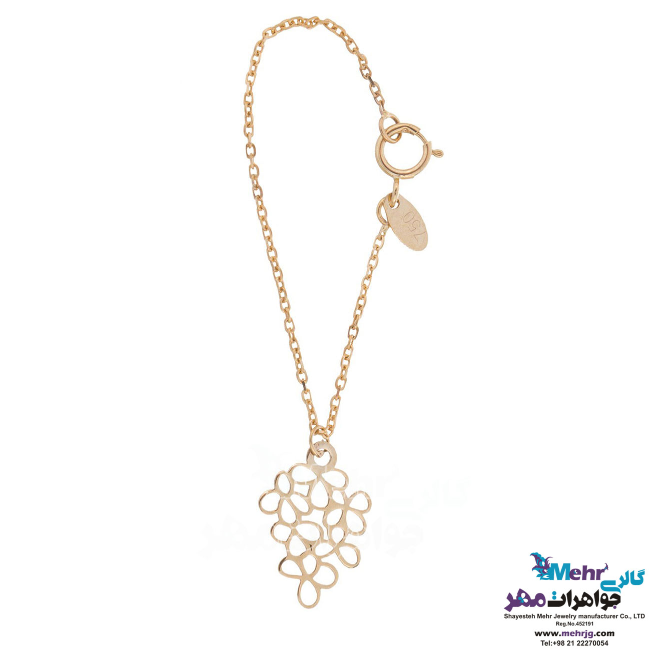 آویز ساعت طلا - طرح گل