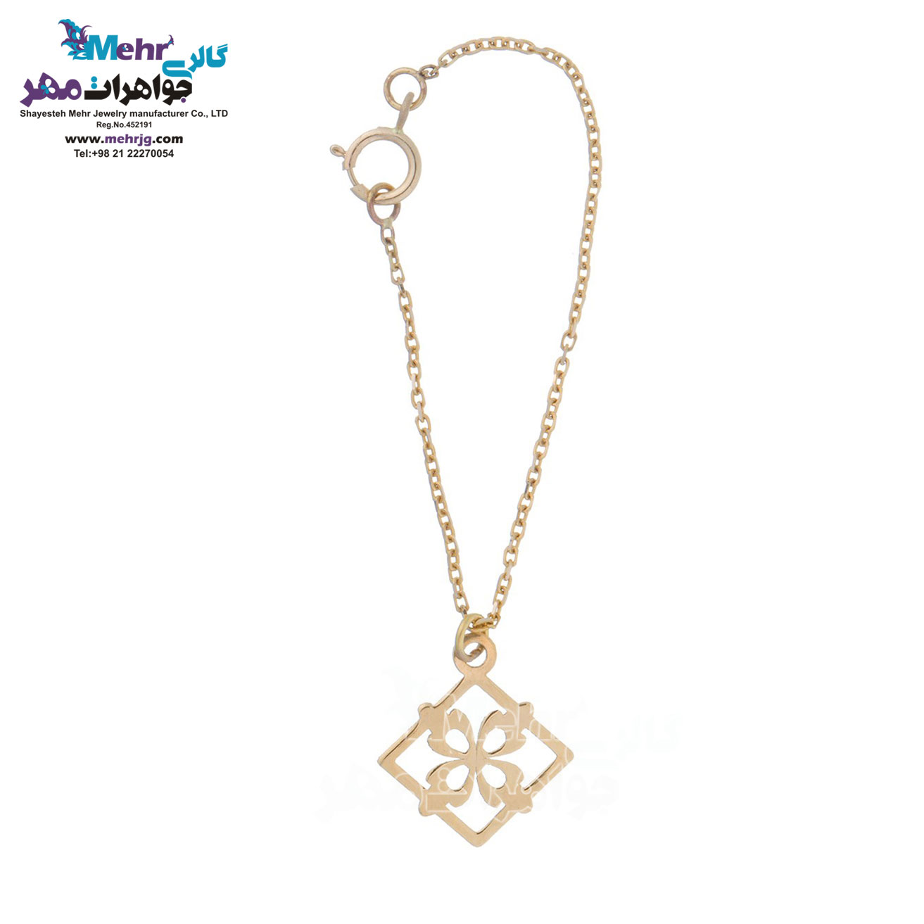آویز ساعت طلا - طرح گل