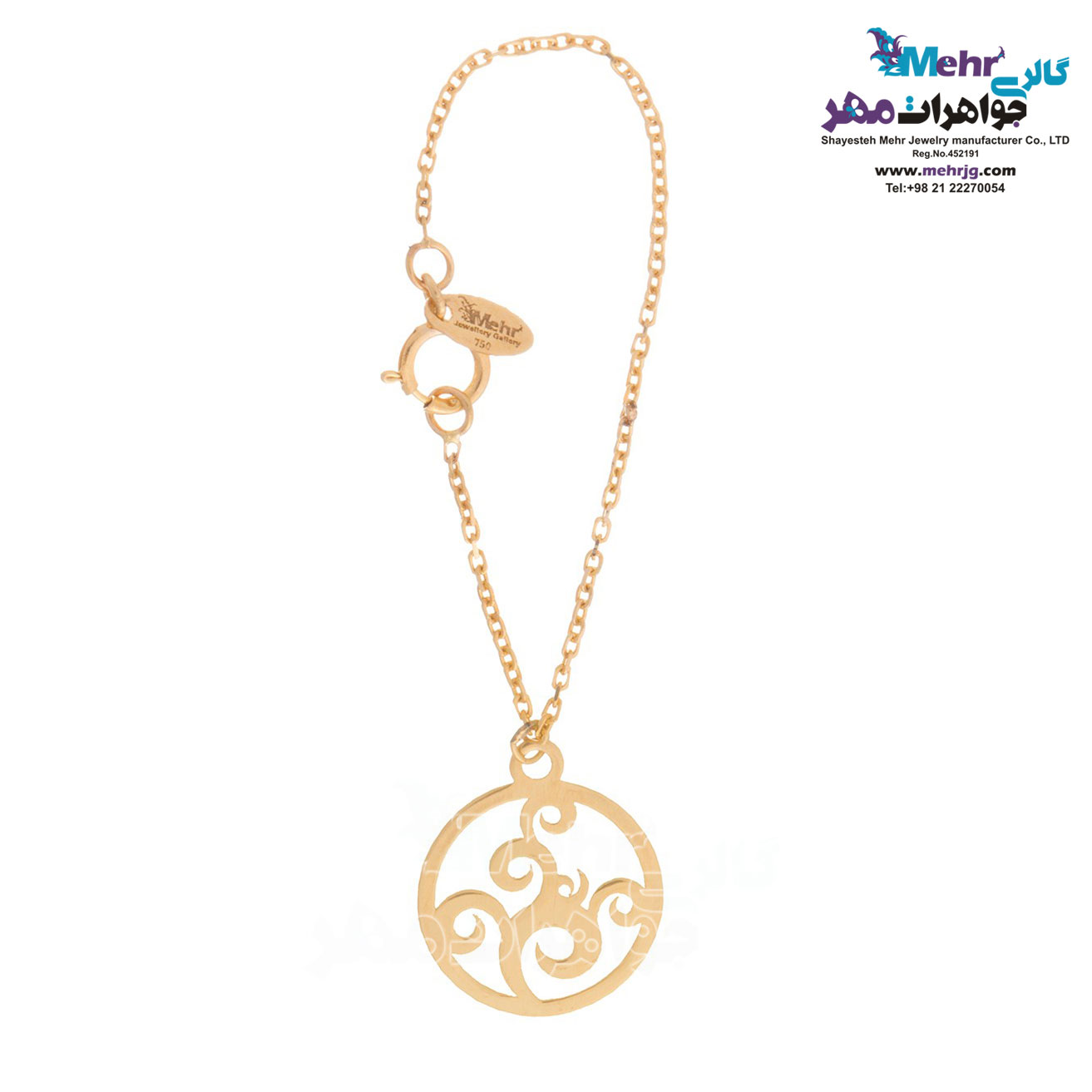 آویز ساعت طلا - طرح اسپیرال
