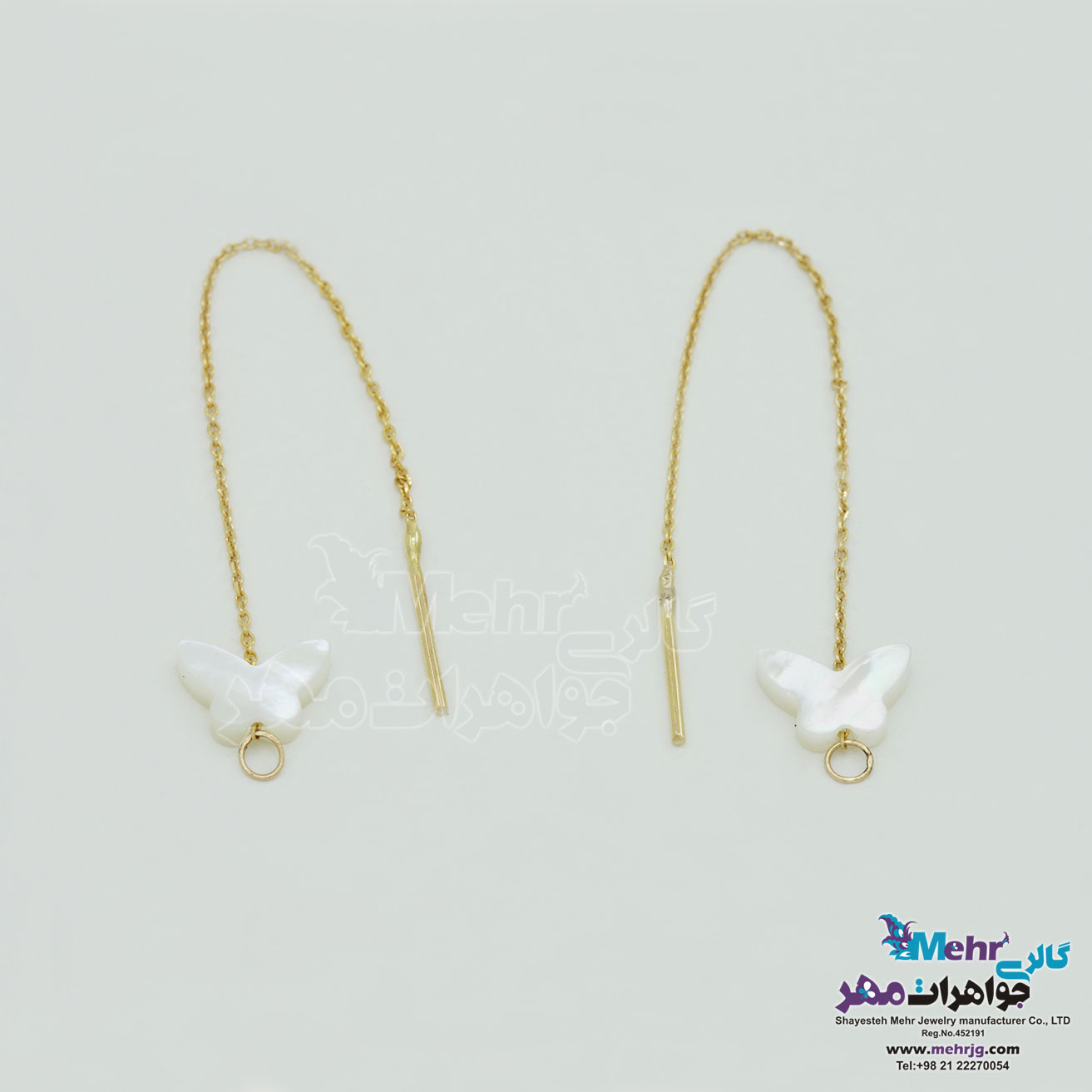 گوشواره طلا - طرح پروانه