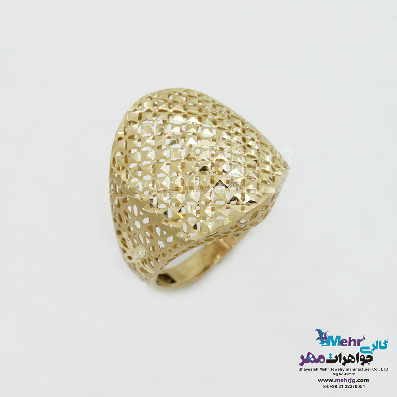 انگشتر طلا - طرح هندسی توری
