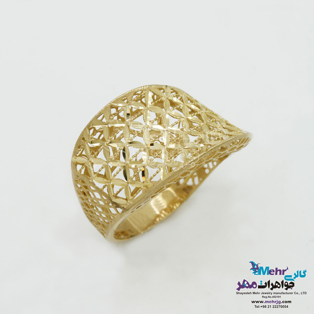 انگشتر طلا - طرح منحنی توری