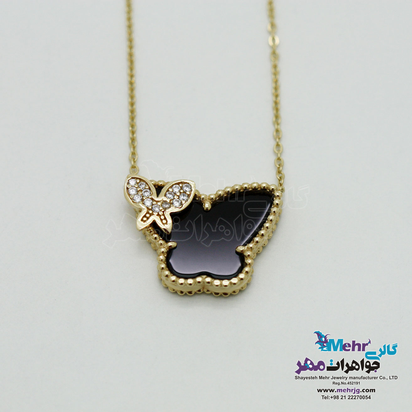 گردنبند طلا - طرح پروانه