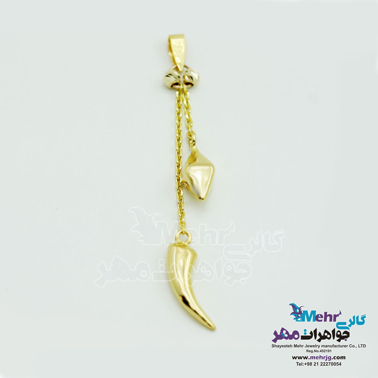 آویز طلا - طرح عاج فیل