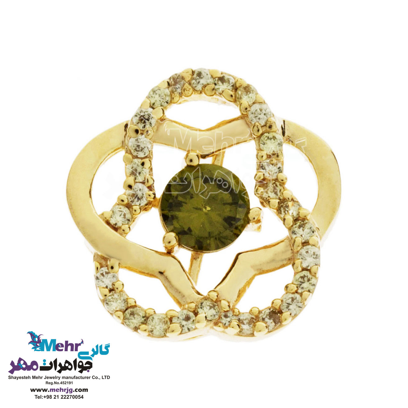 آویز طلا - طرح گل
