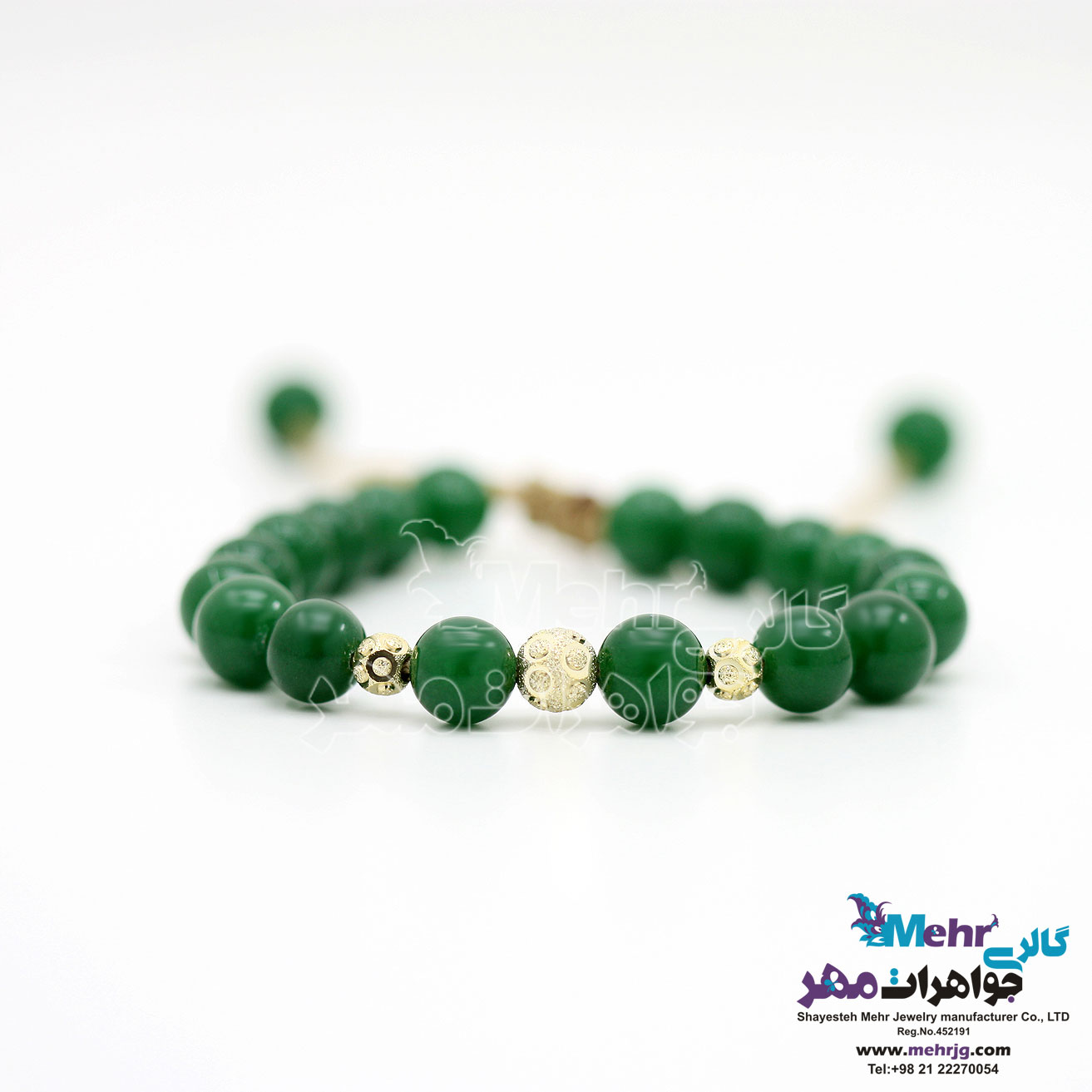 دستبند طلا و سنگ - طرح گوی برفی