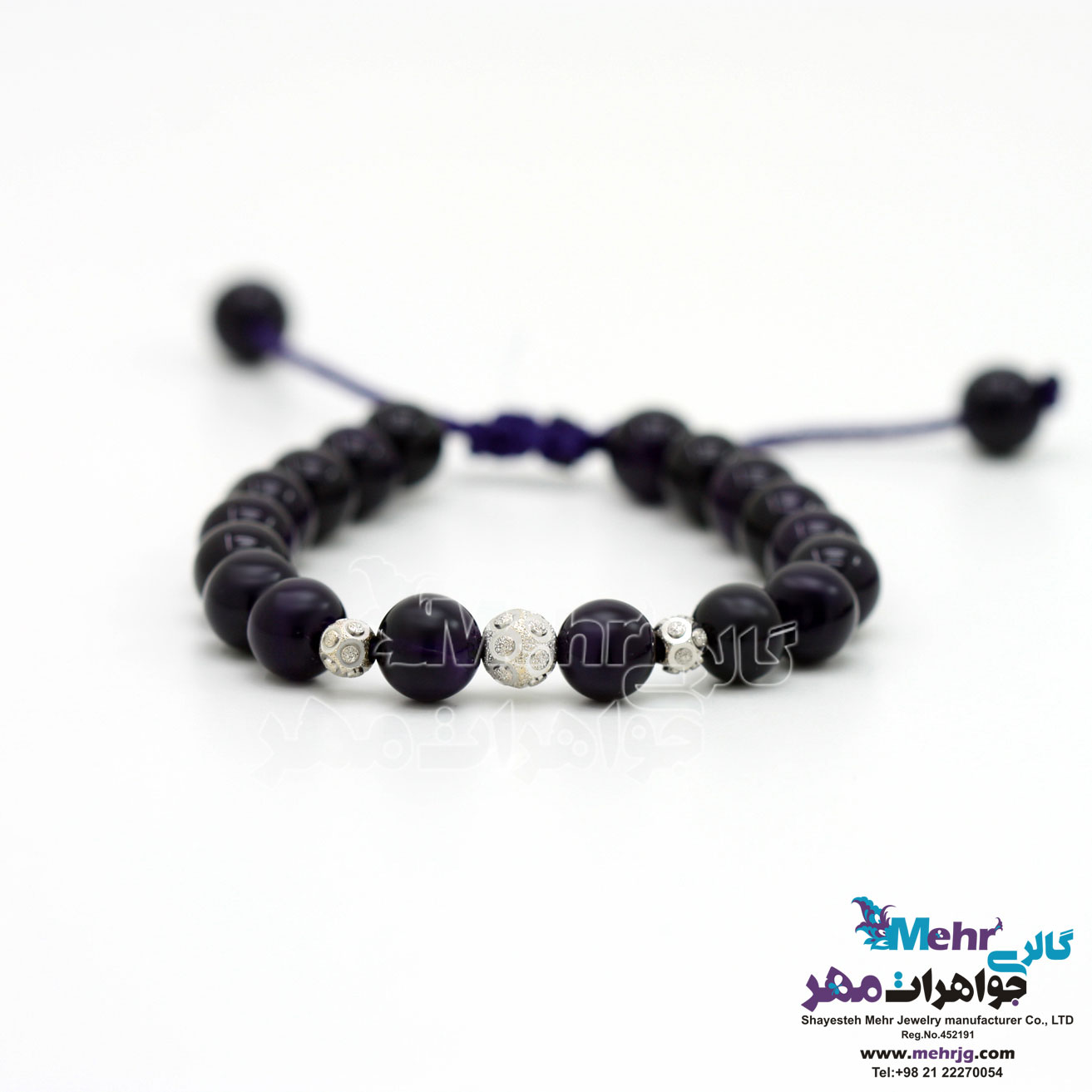 دستبند طلا و سنگ - طرح گوی برفی