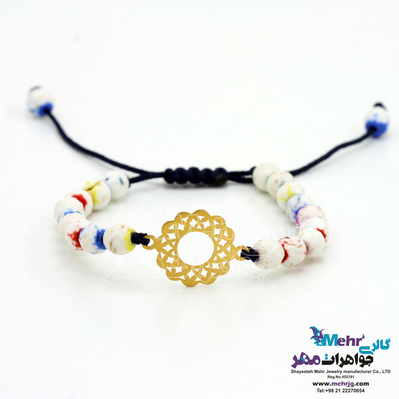 دستبند طلا و سنگ - طرح اسلیمی