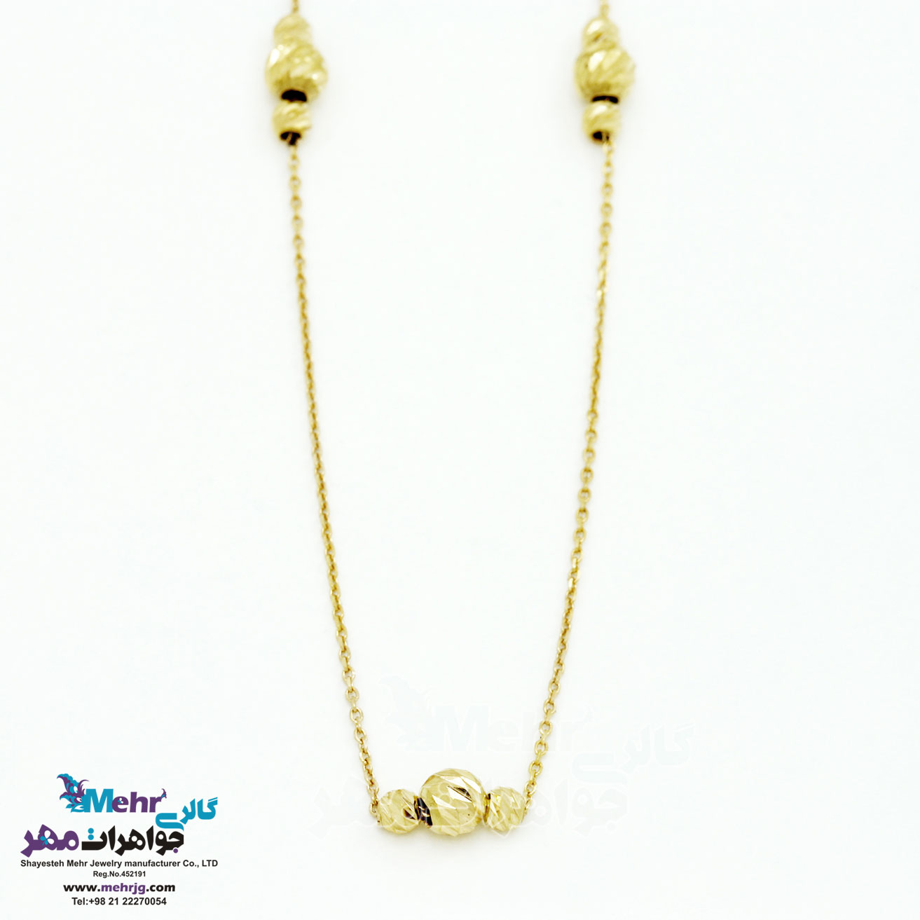 گردنبند طلا - طرح گوی تراش