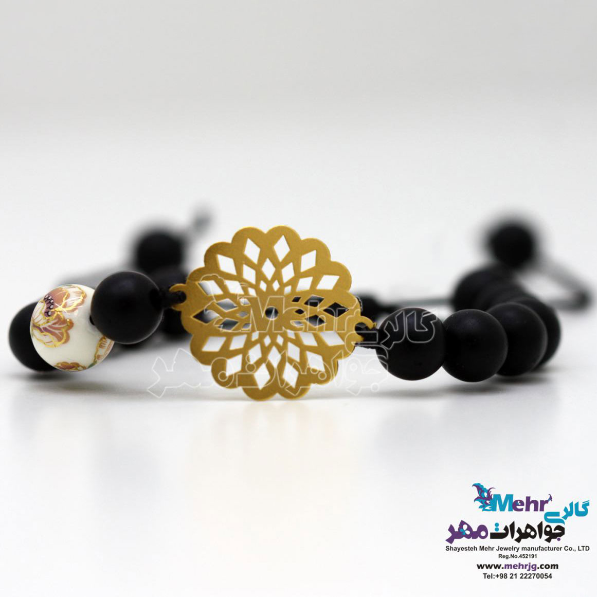 دستبند طلا و سنگ - طرح شمسه