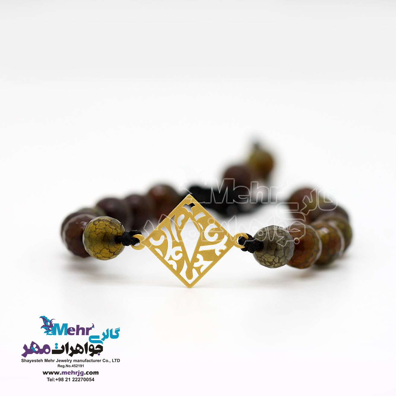 دستبند طلا و سنگ - طرح اسلیمی