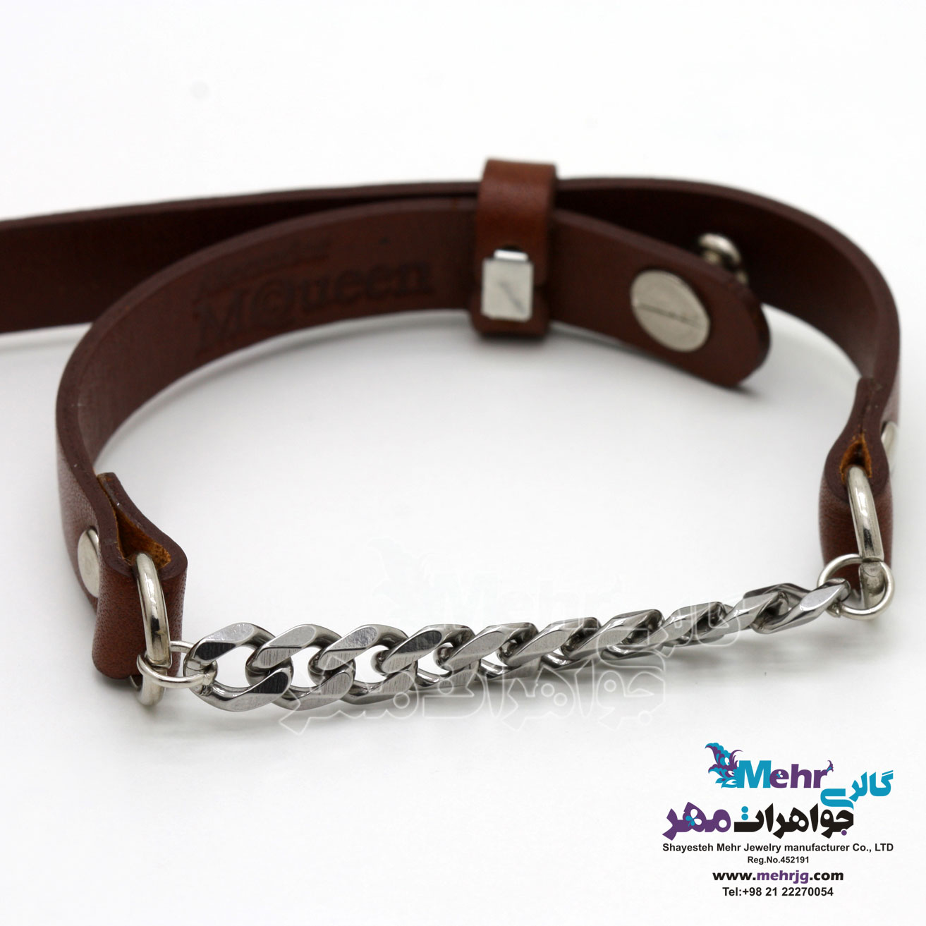 دستبند طلا و چرم - طرح کارتیه