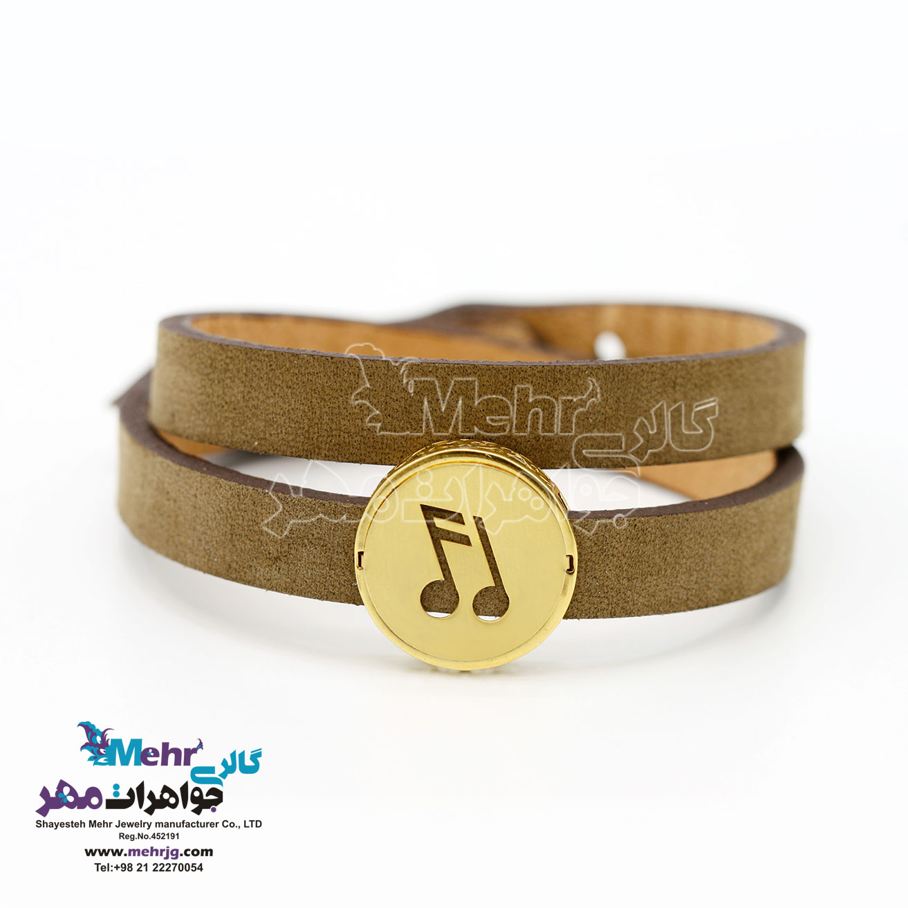دستبند طلا و چرم - طرح نت موسیقی