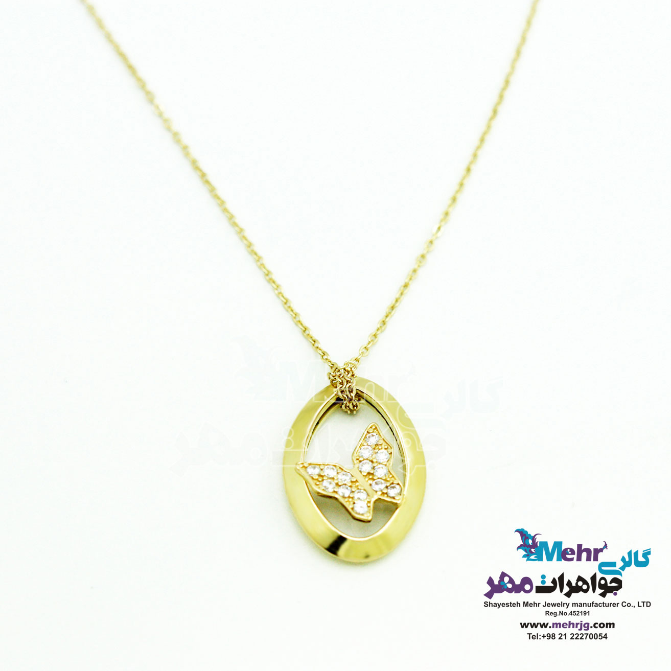 گردنبند طلا - طرح پروانه