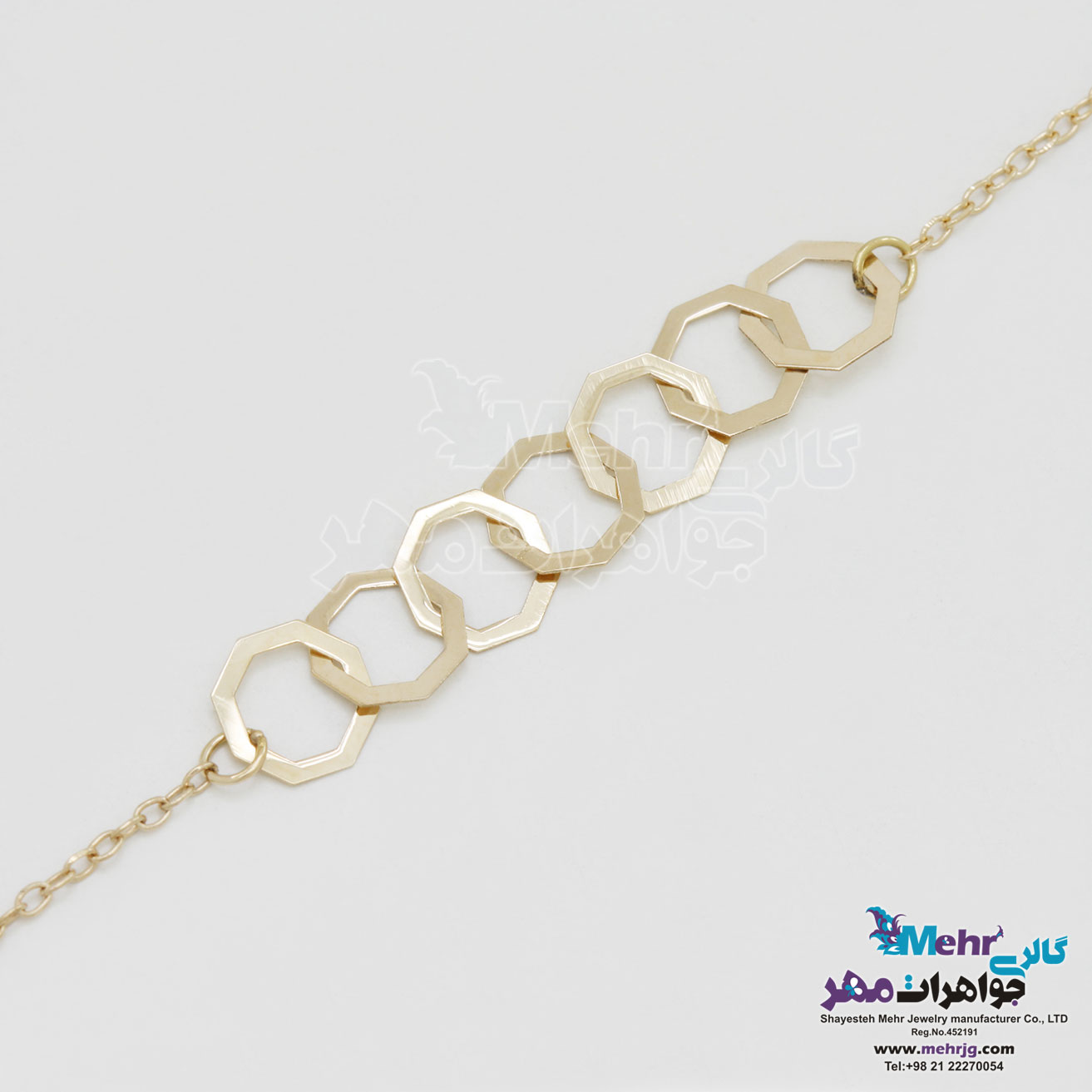 دستبند طلا - طرح هندسی