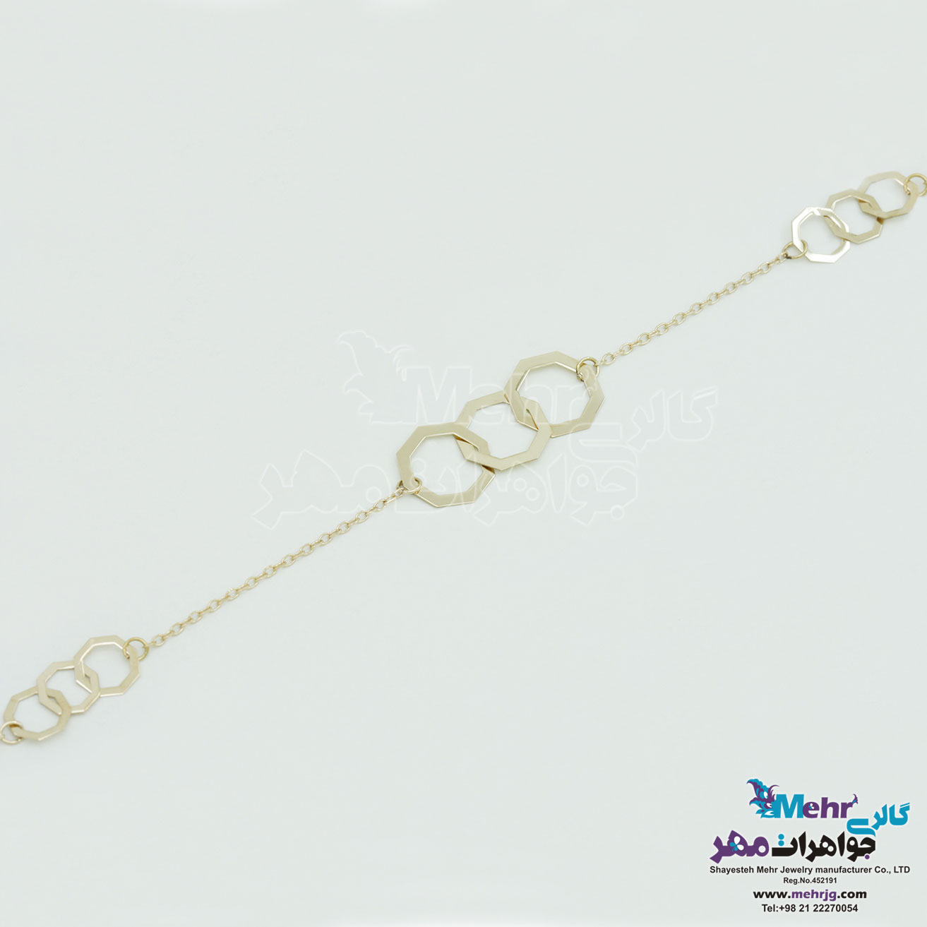 دستبند طلا - طرح هندسی