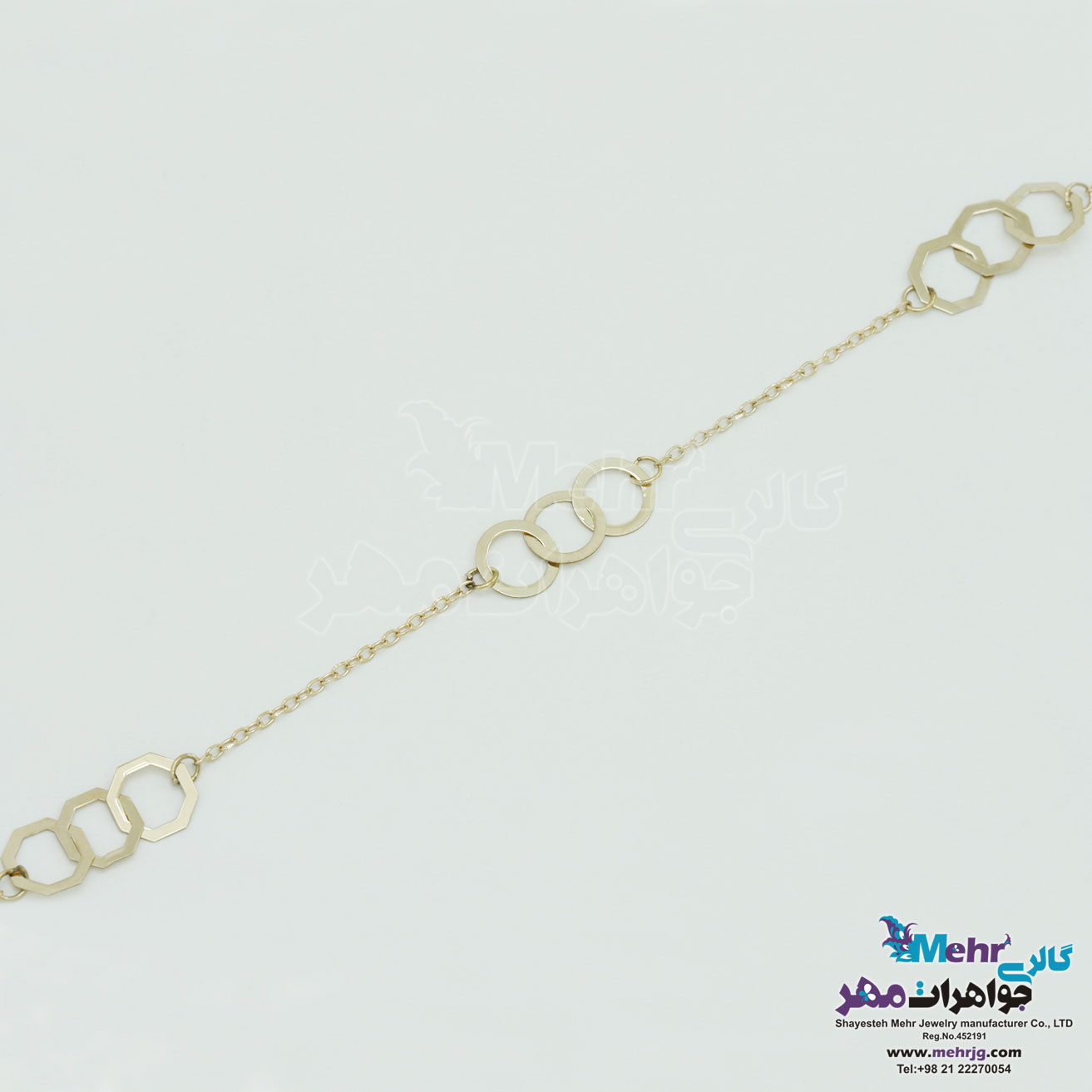 دستبند طلا - طرح هندسی