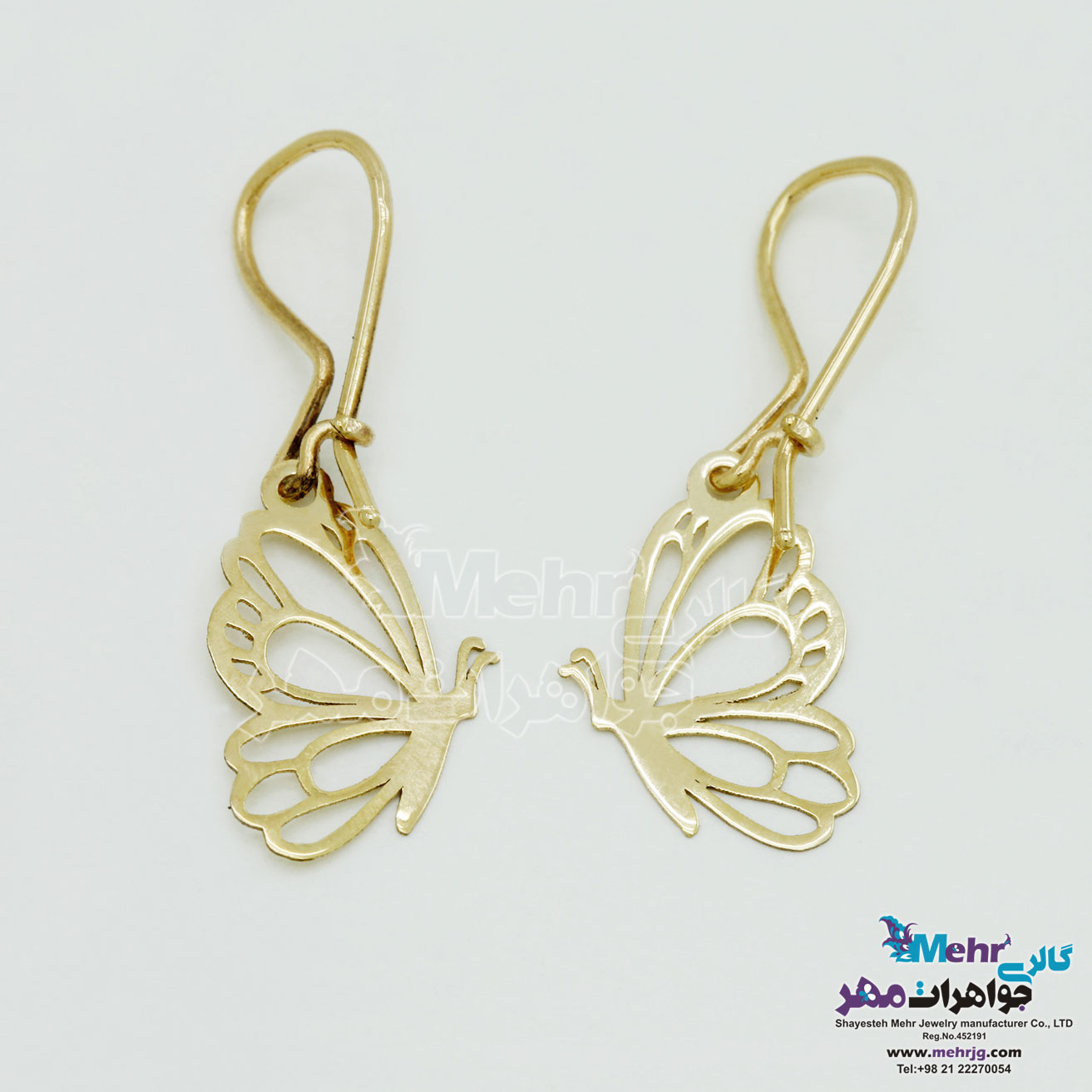 گوشواره طلا - طرح پروانه