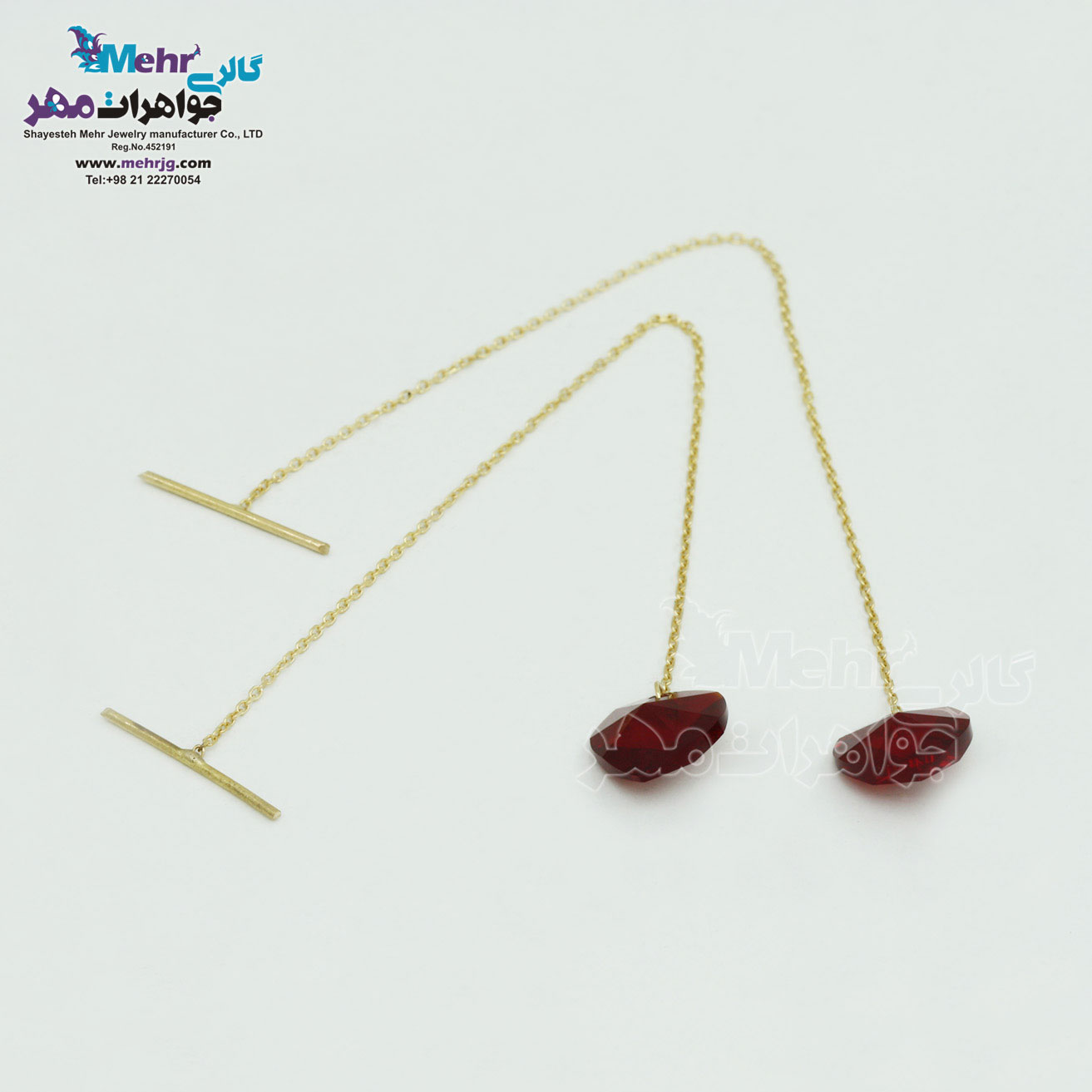 گوشواره طلا - سنگ سواروسکی قلب