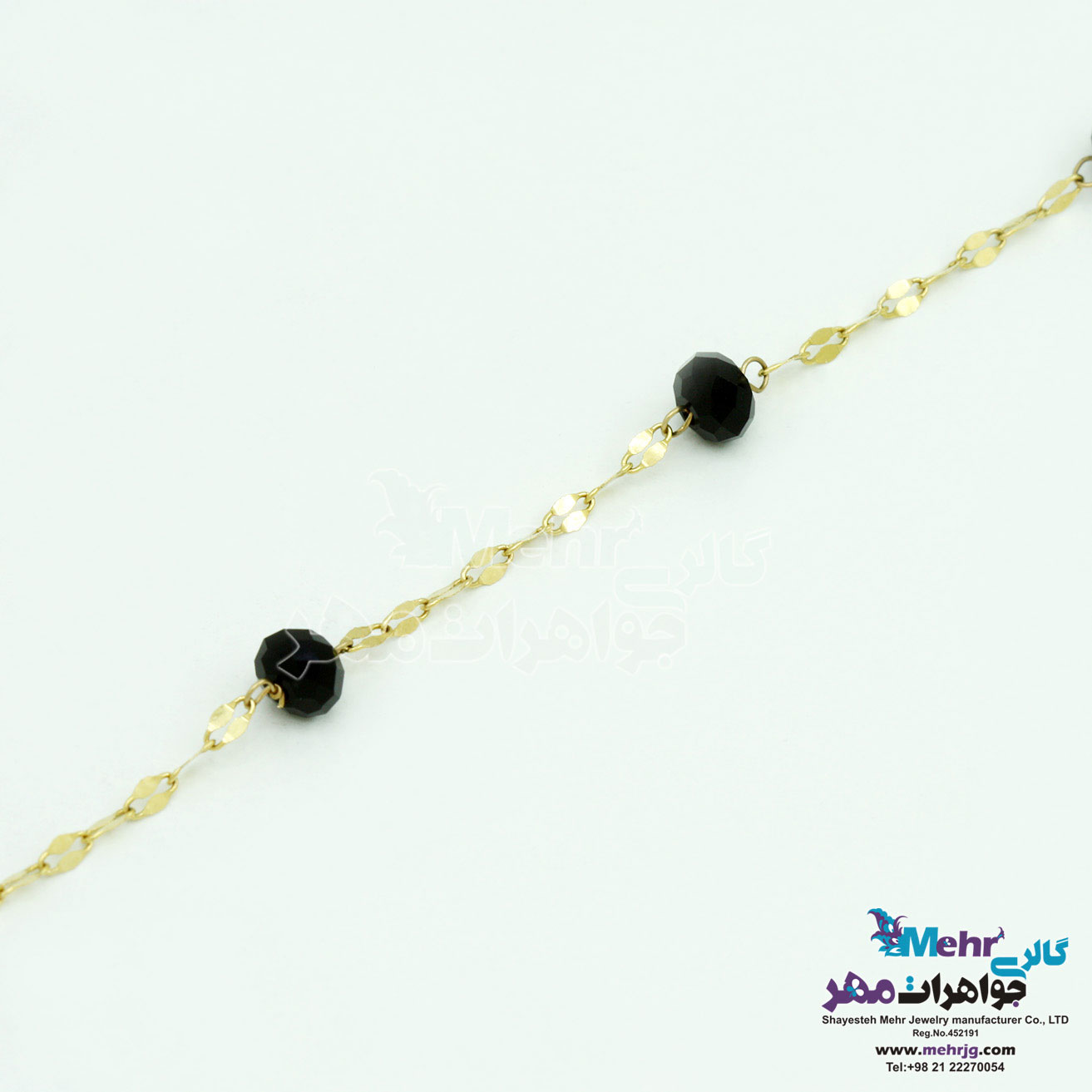 دستبند طلا و مهره - طرح استار