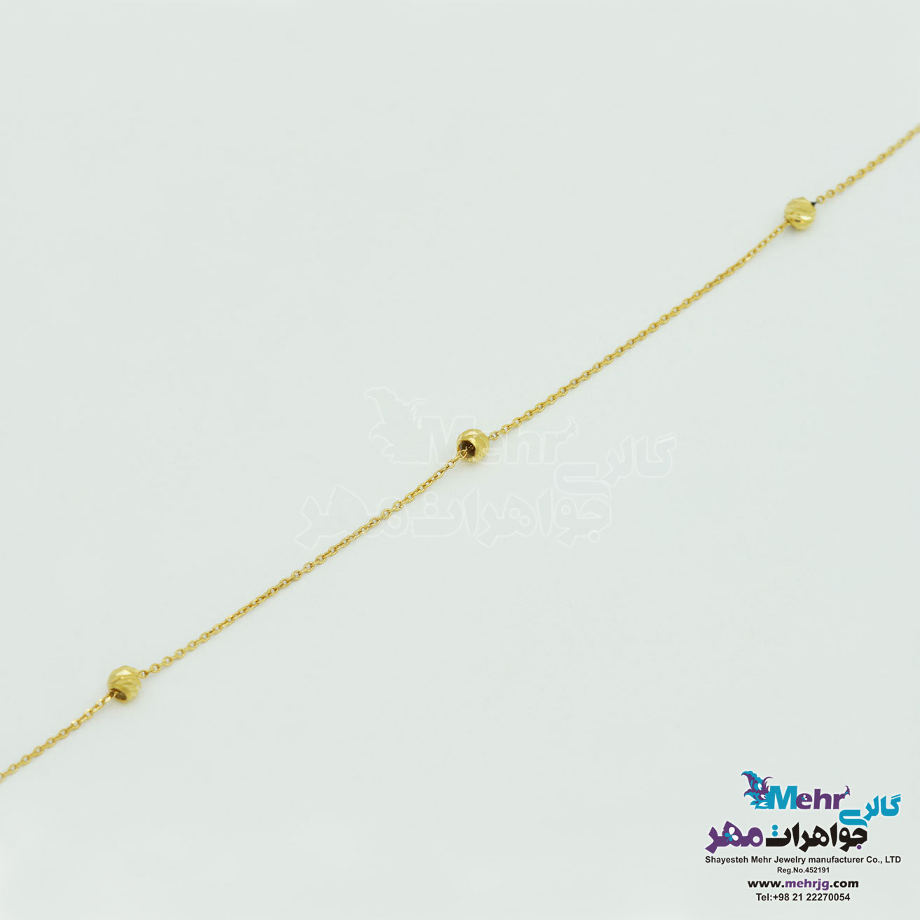 دستبند طلا - طرح گوی تراش