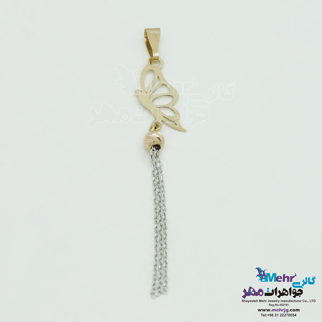 آویز طلا - طرح پروانه
