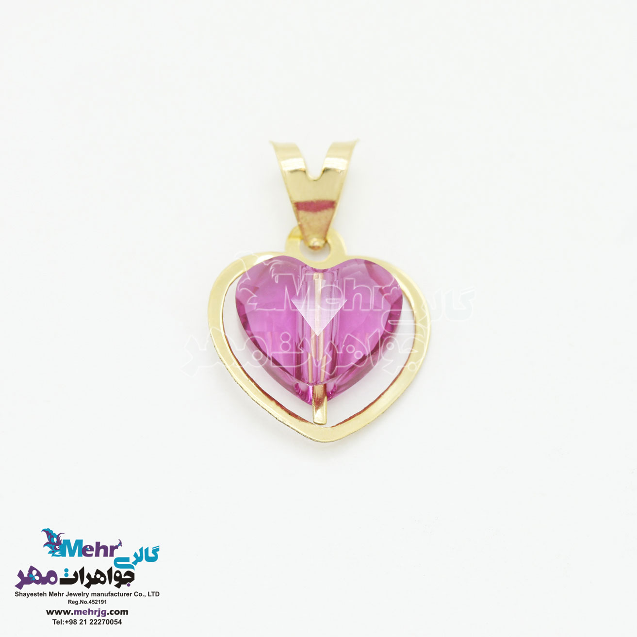 آویز طلا - سنگ سواروسکی قلب