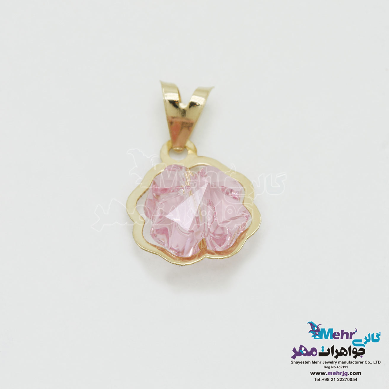 آویز طلا - سنگ سواروسکی گل