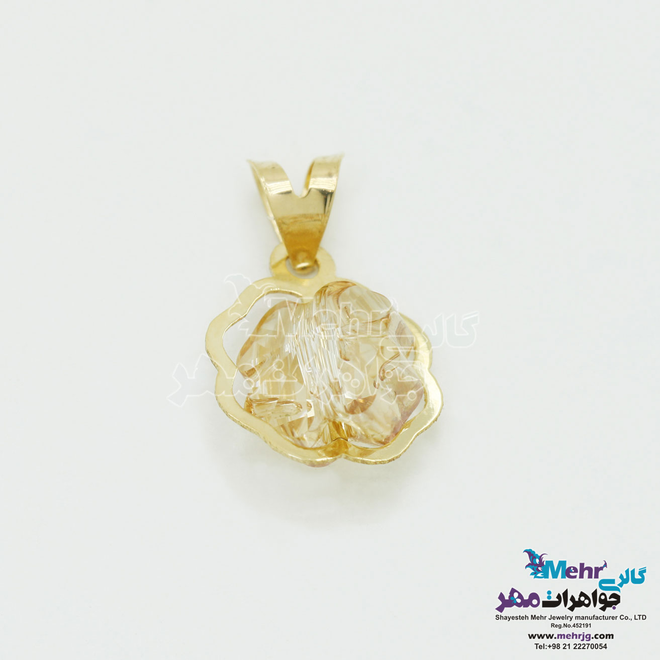 آویز طلا - سنگ سواروسکی گل