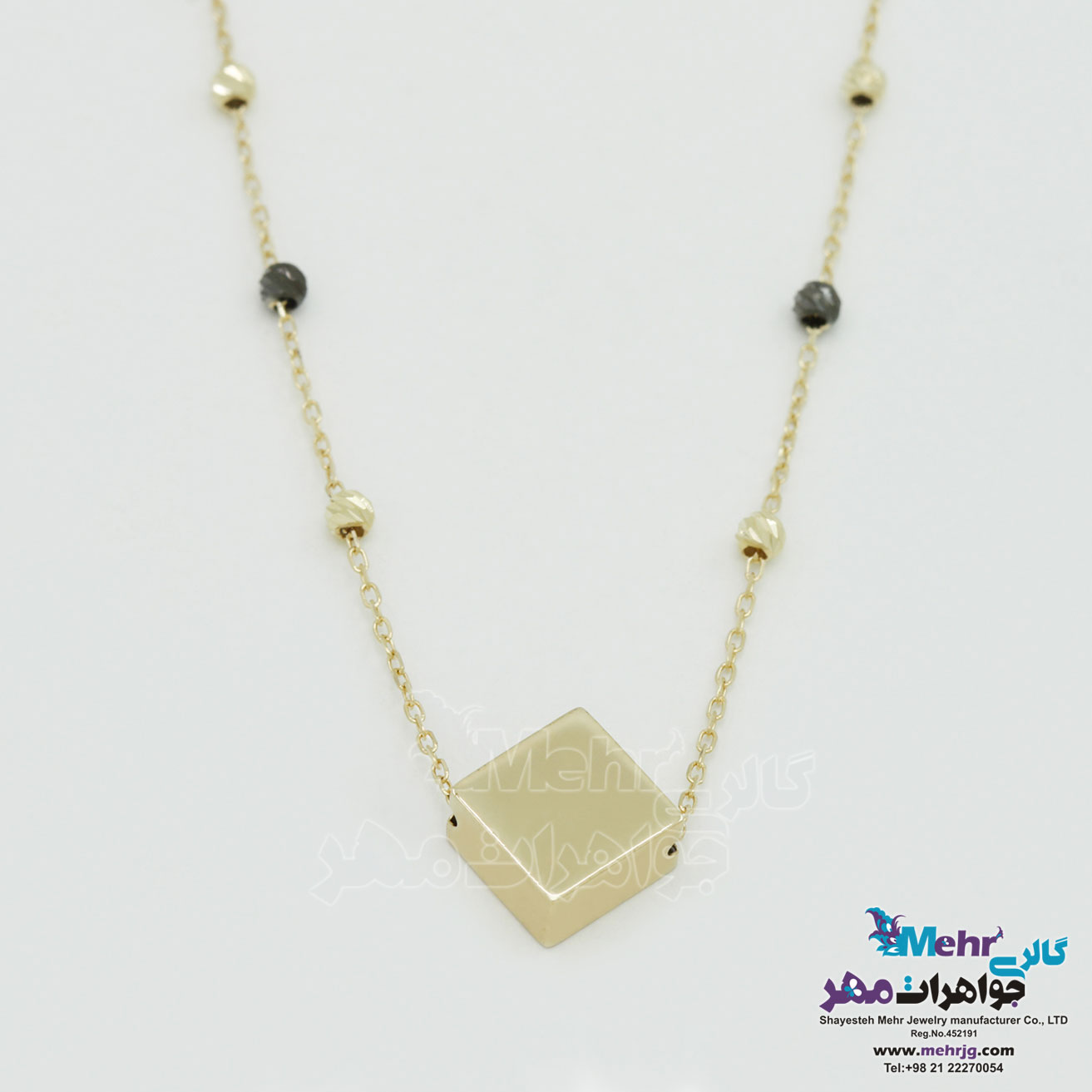 گردنبند طلا - طرح مکعب