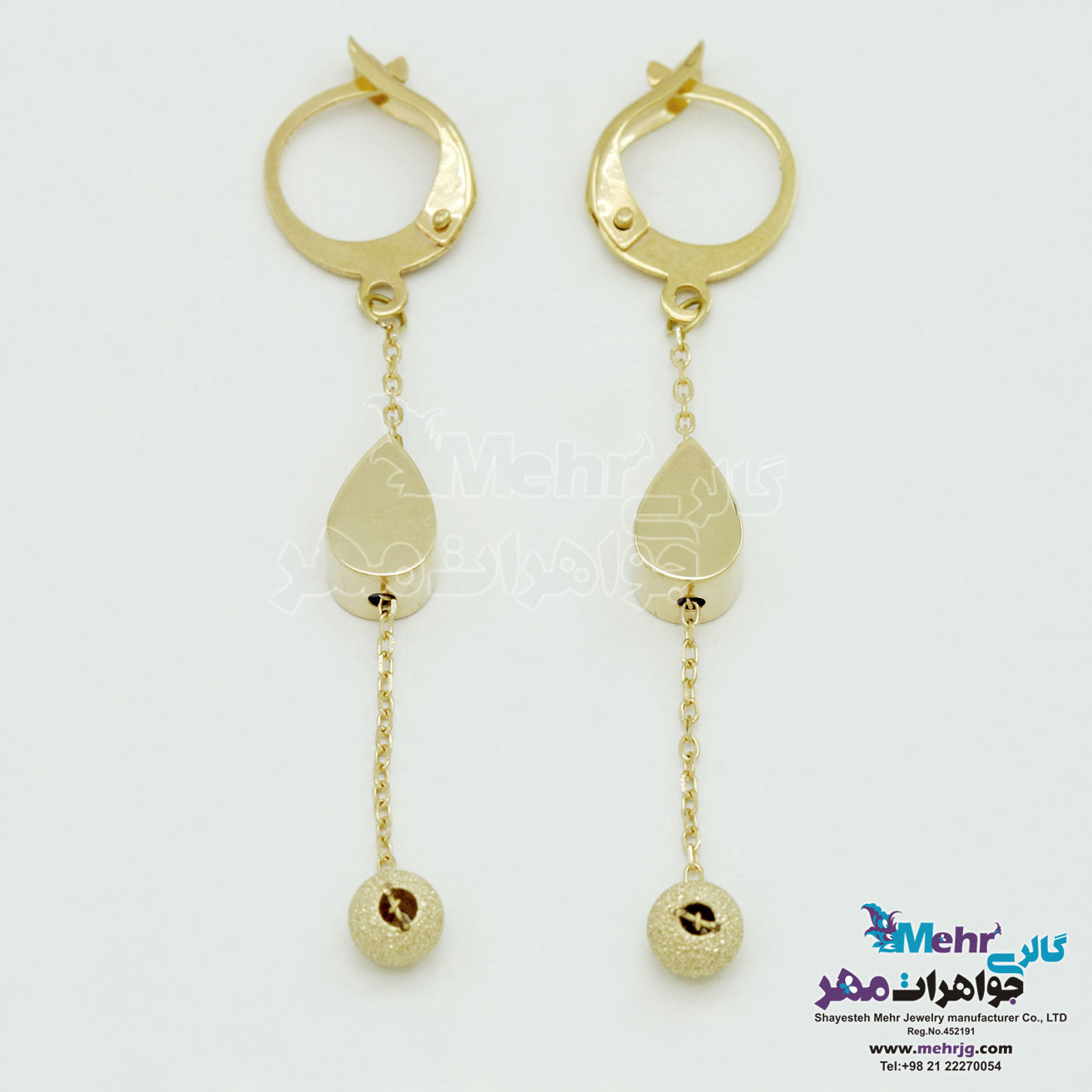 گوشواره طلا - طرح اشک و گوی