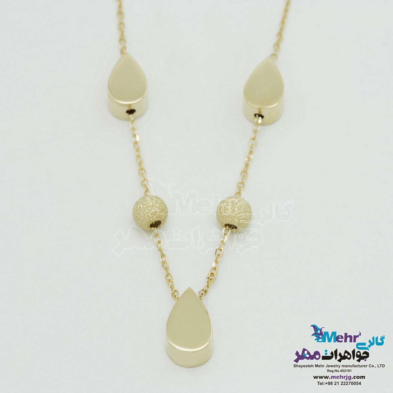 گردنبند طلا - طرح اشک و گوی