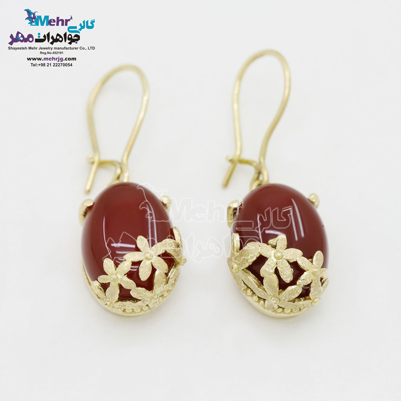 گوشواره طلا - طرح شکوفه‌ی سیب