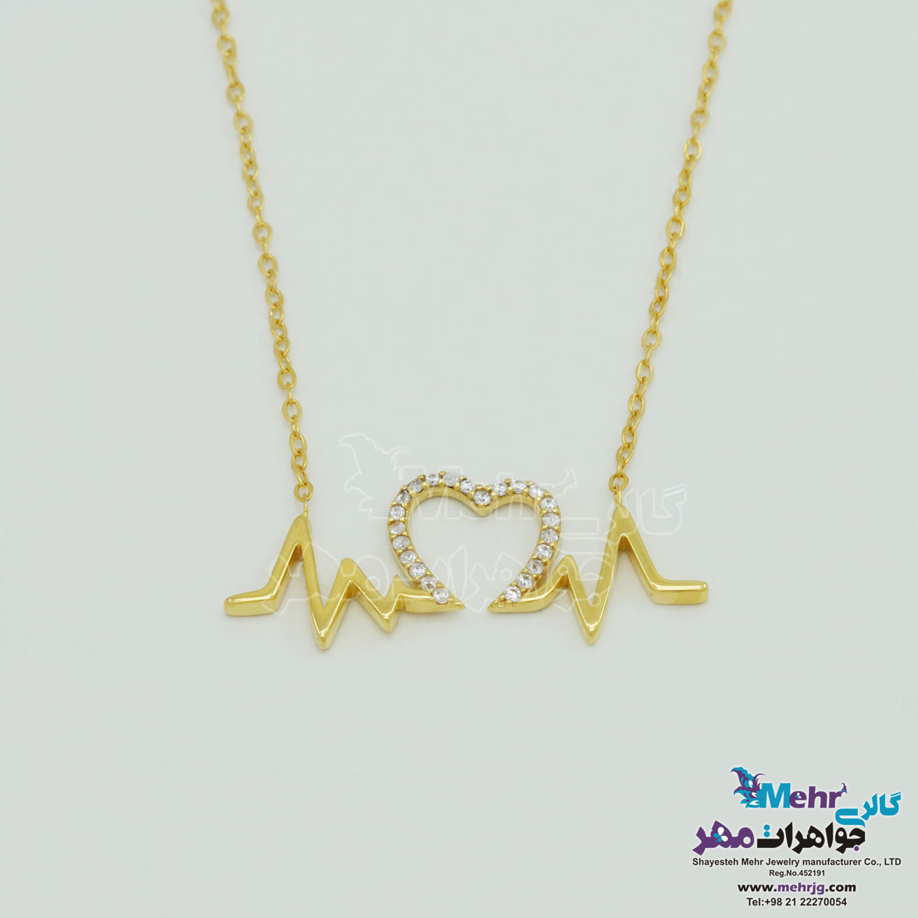 گردنبند طلا - طرح ضربان قلب