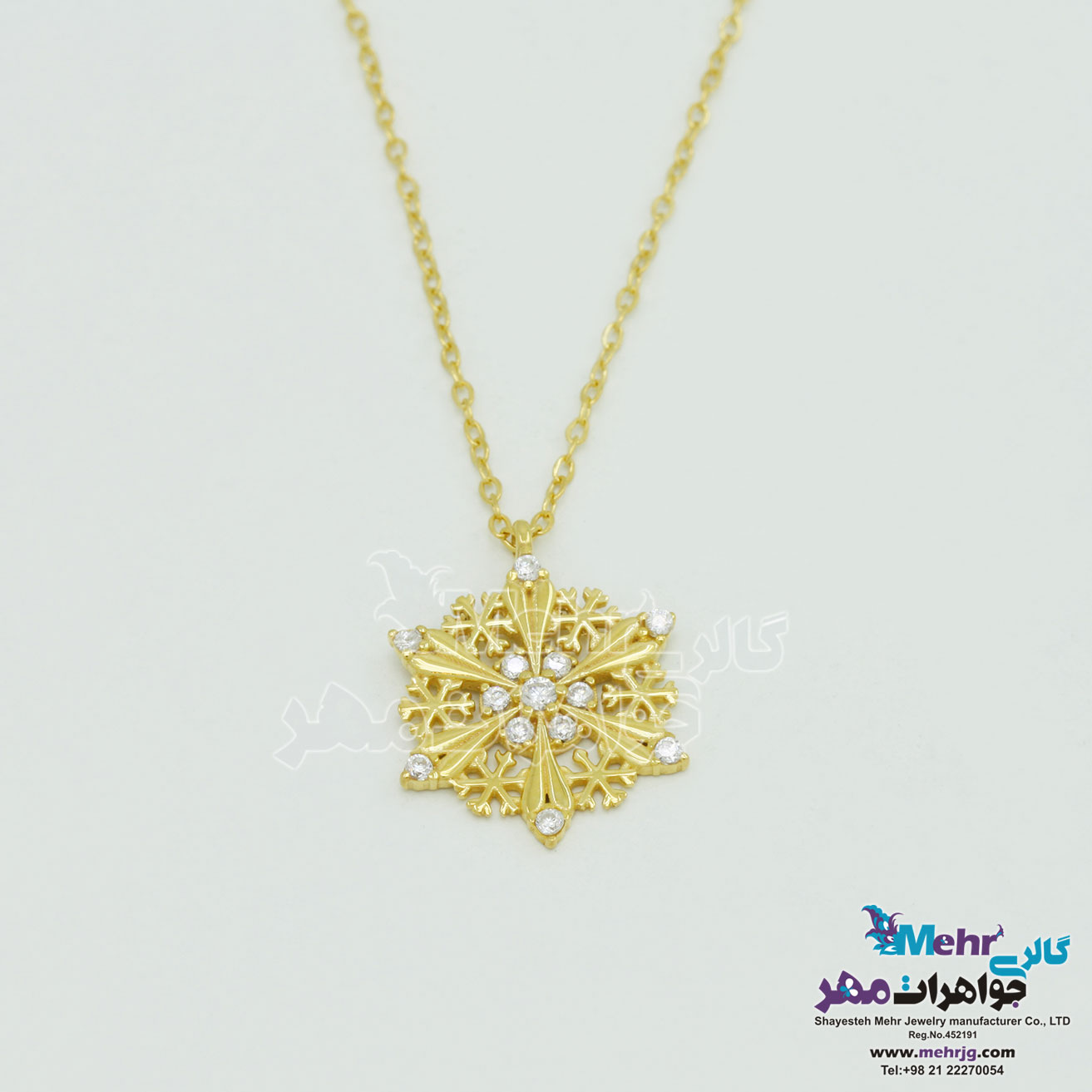 گردنبند طلا - طرح برف