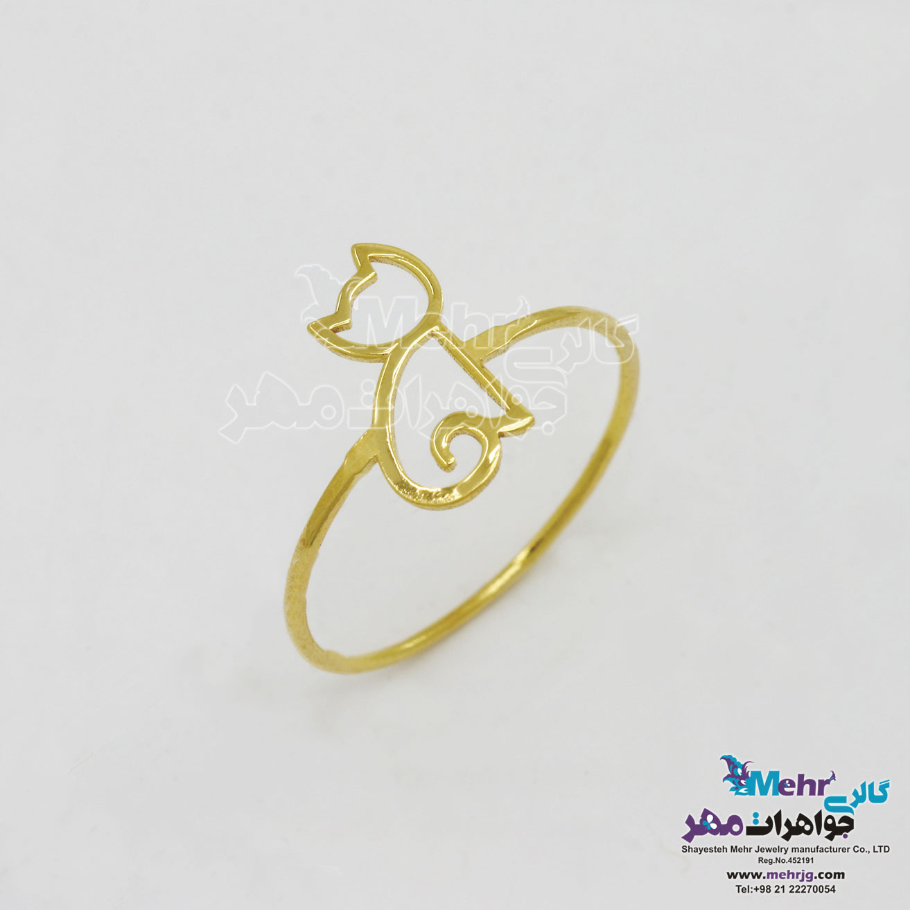 انگشتر طلا - طرح گربه