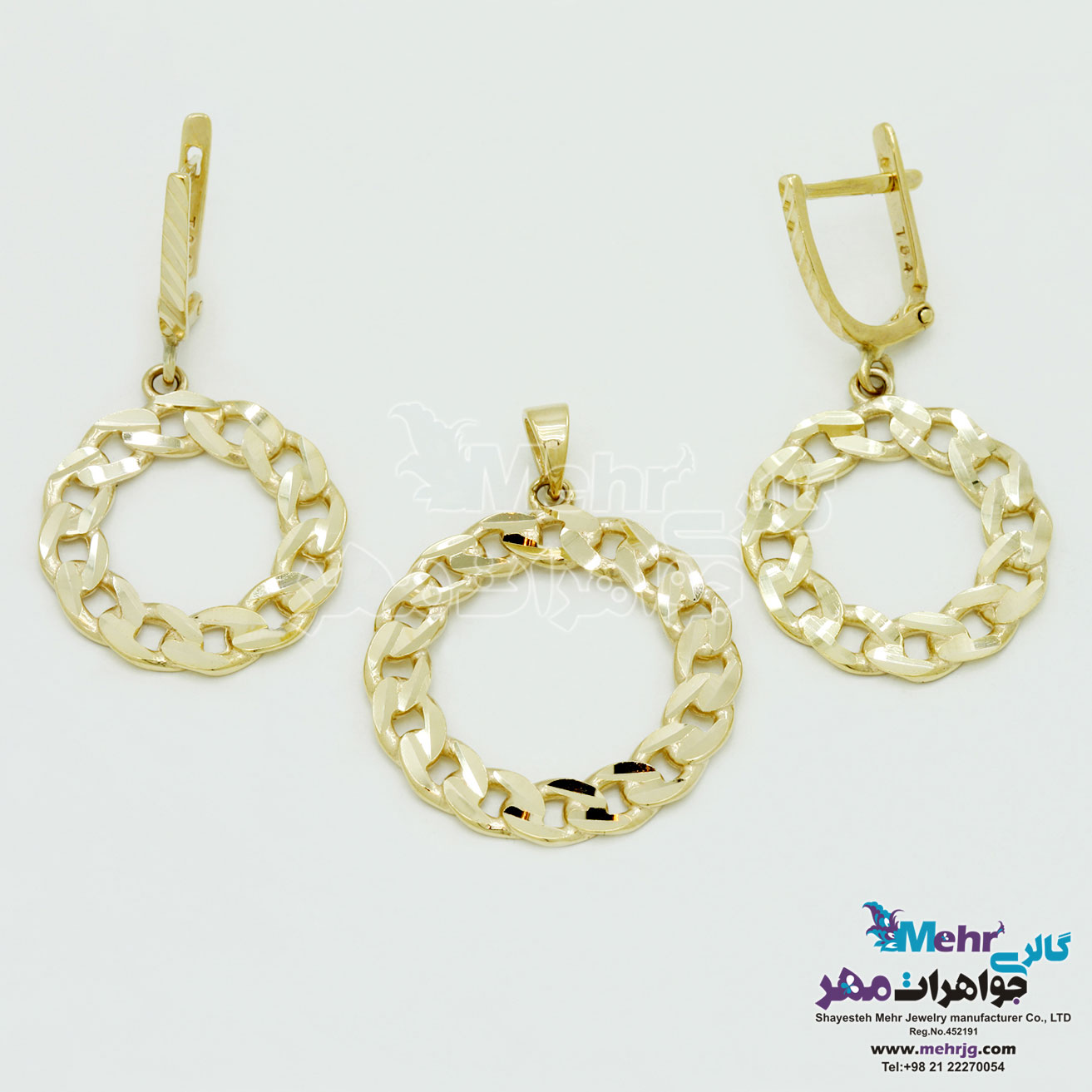 نیم ست طلا - آویز و گوشواره - طرح کارتیه