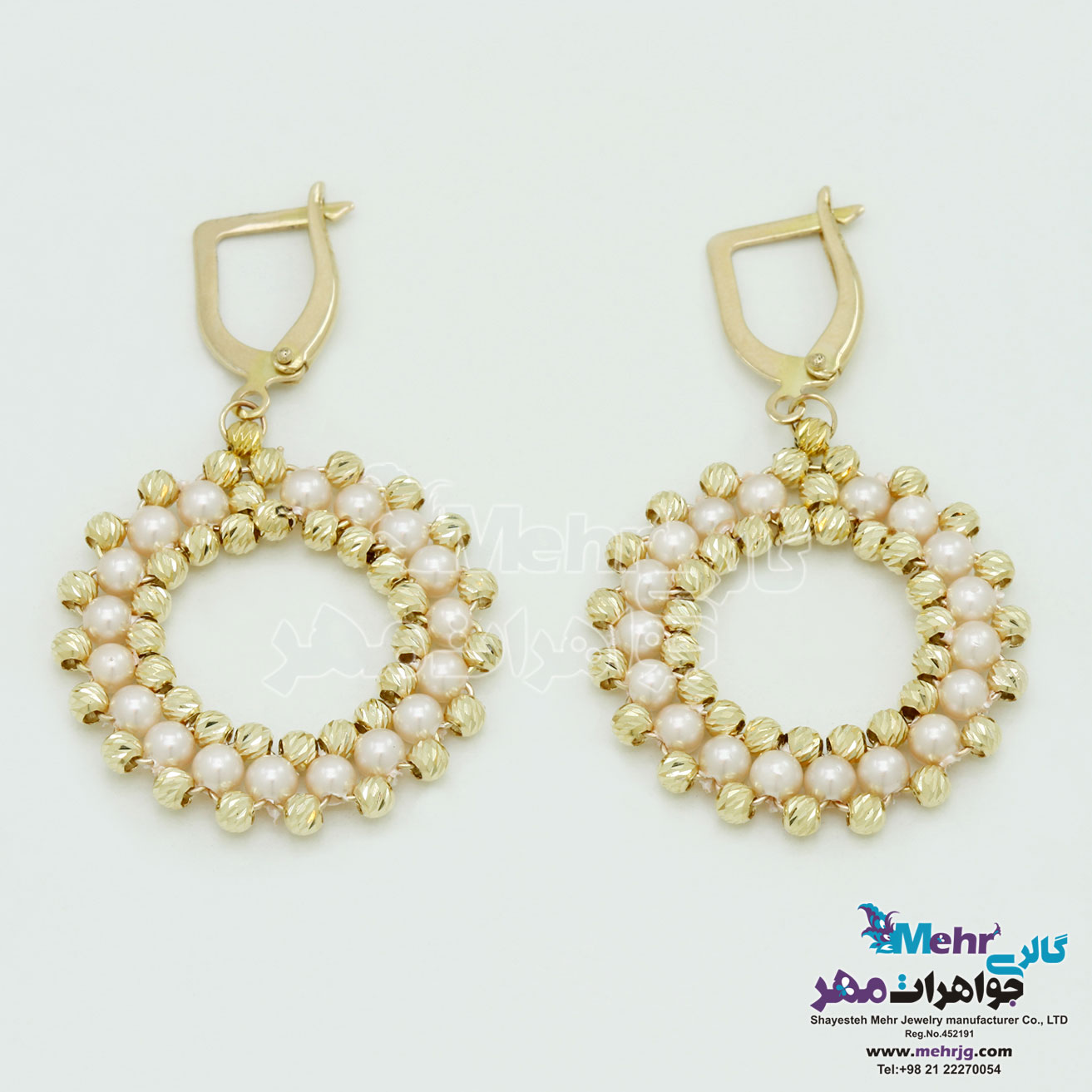 گوشواره طلا - طرح مروارید نشان