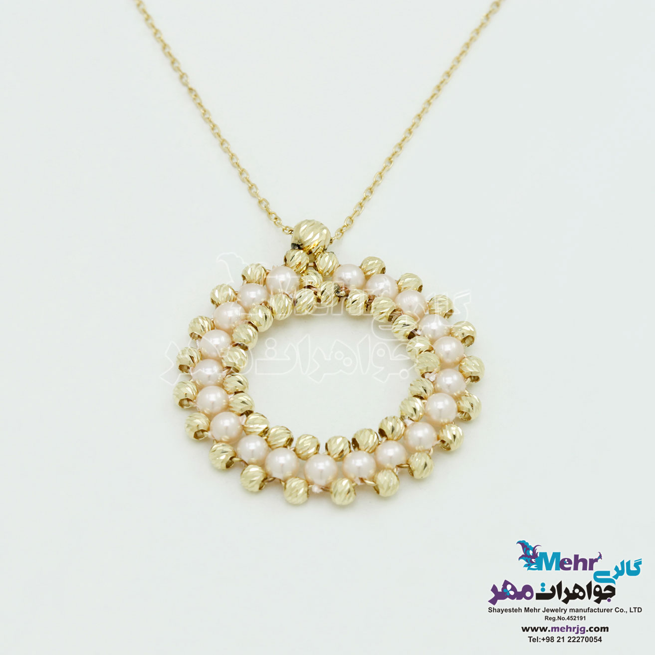 گردنبند طلا - طرح مروارید نشان