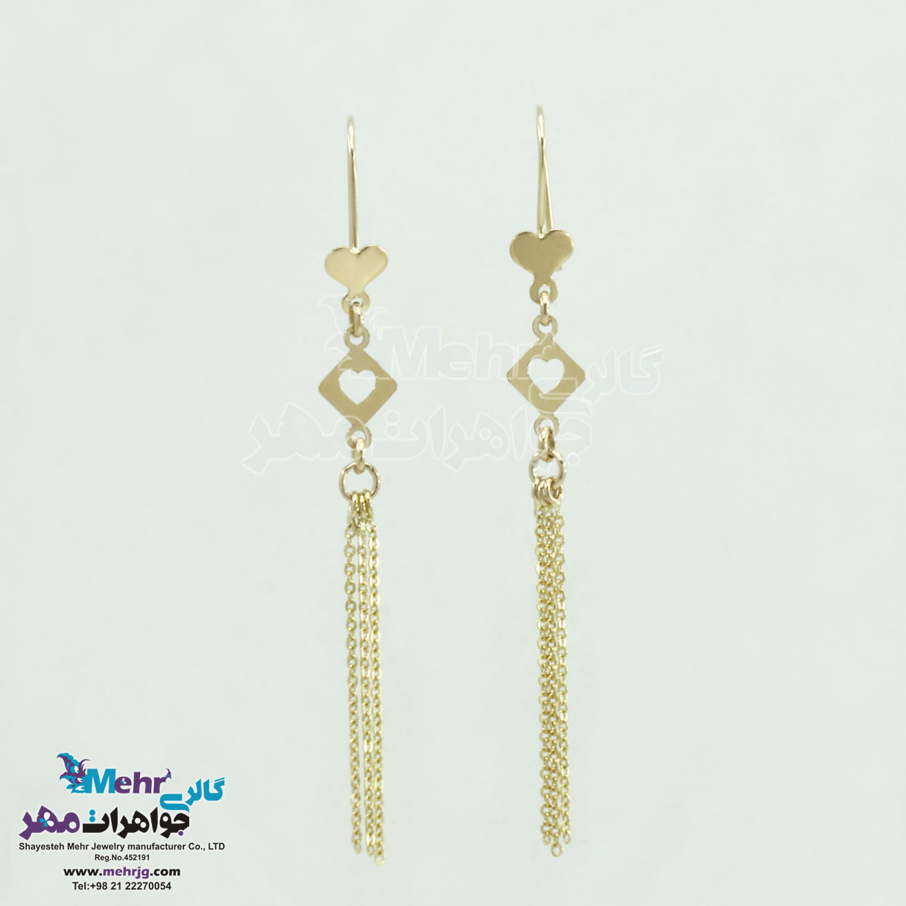 گوشواره طلا - طرح لوزی