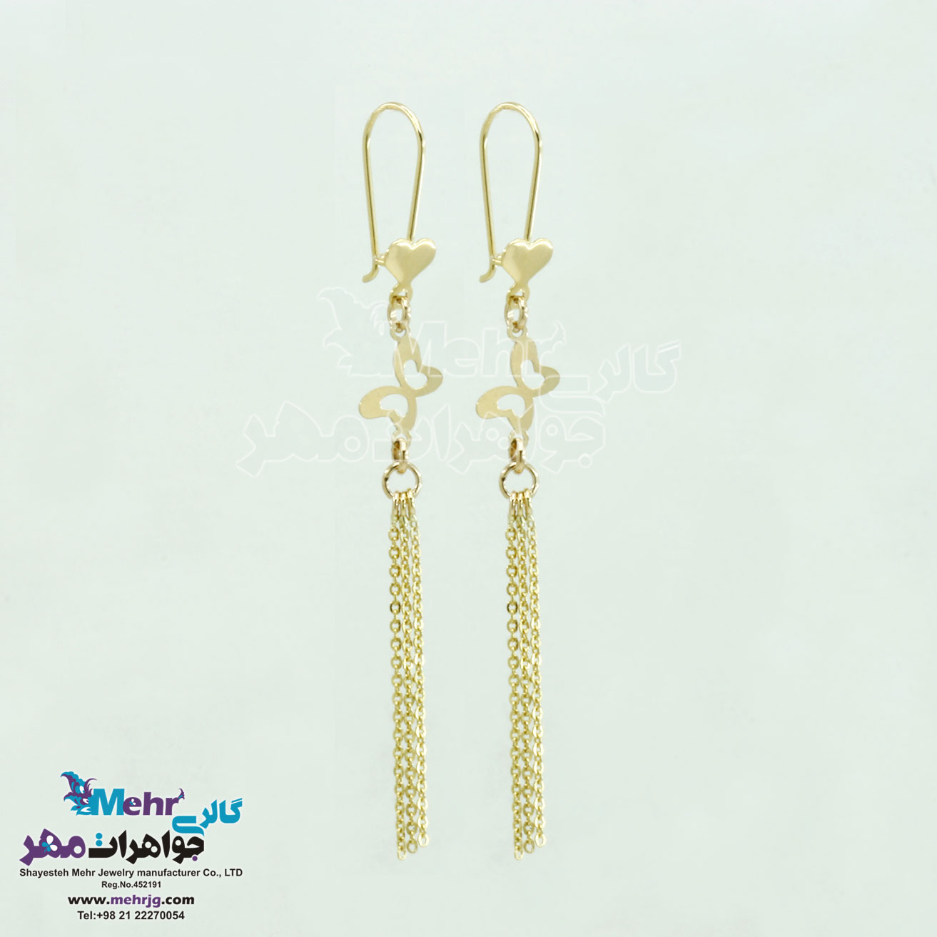 گوشواره طلا - طرح پروانه