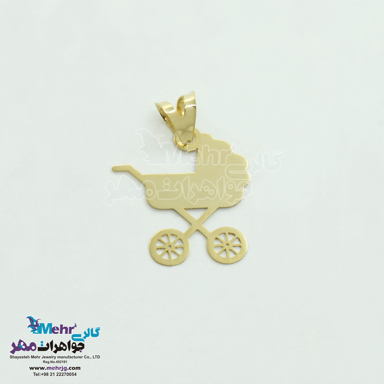 آویز طلا - طرح کالسکه