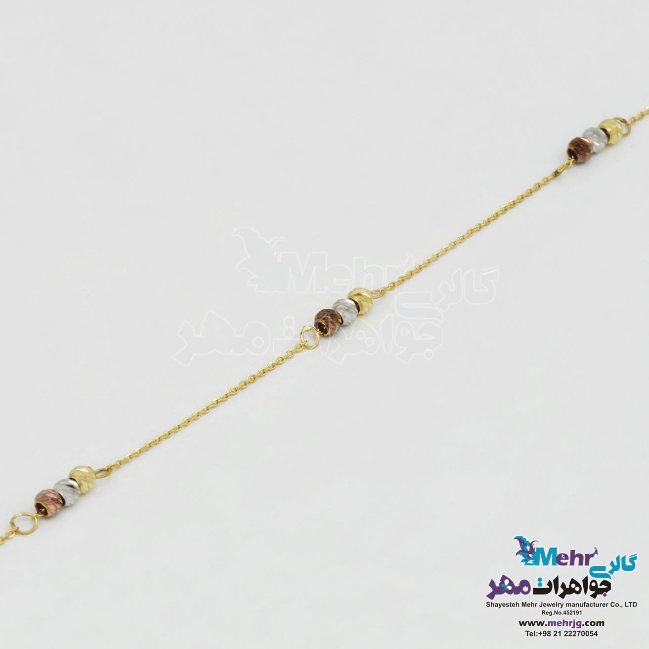 دستبند طلا - طرح گوی تراش