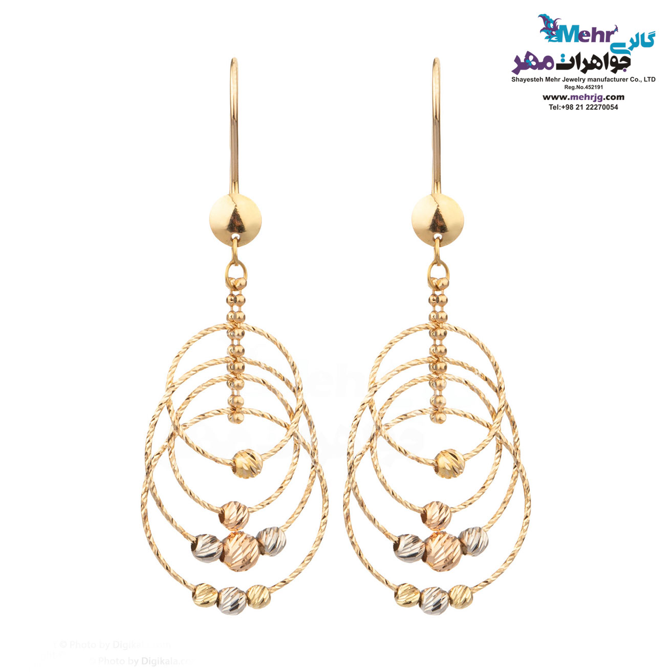 گوشواره طلا - طرح دایره