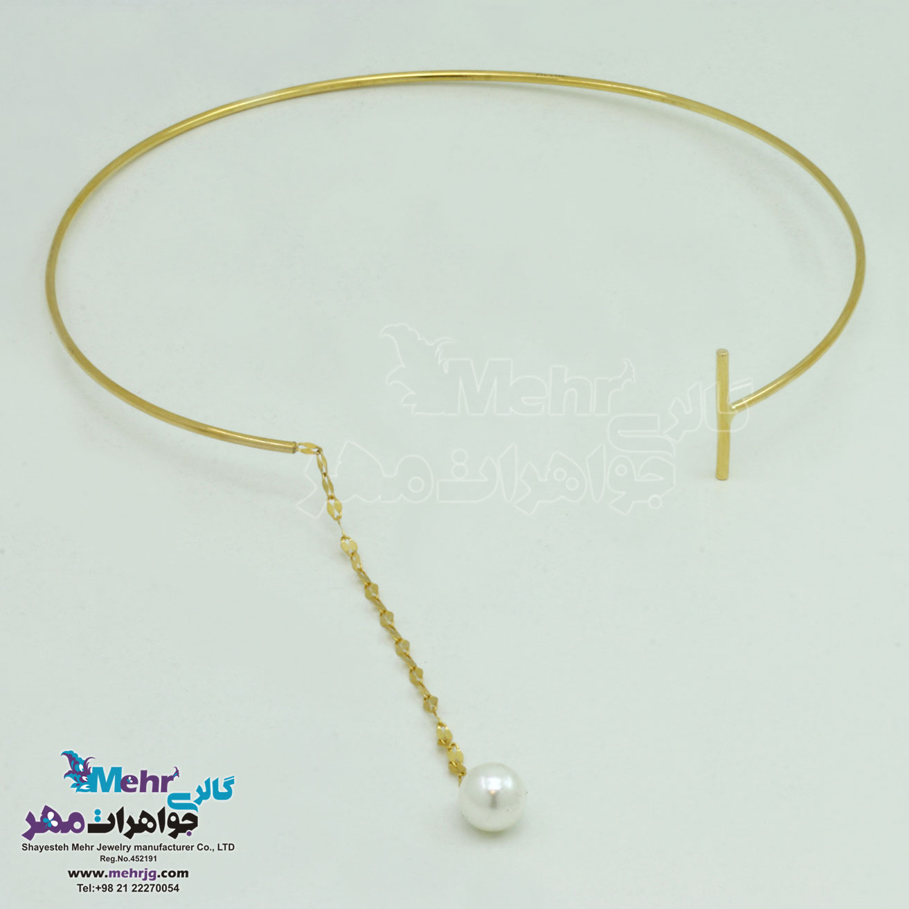 گردنبند طلا - طرح مروارید نشان