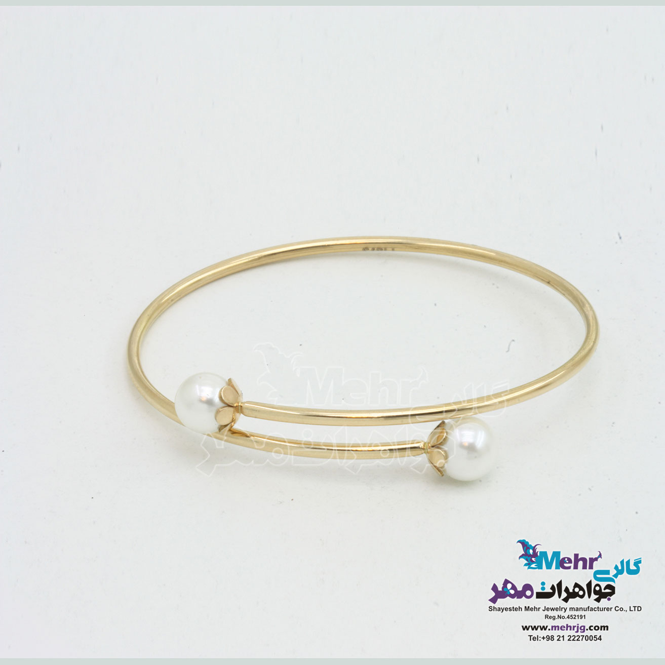 دستبند طلا - طرح مروارید نشان
