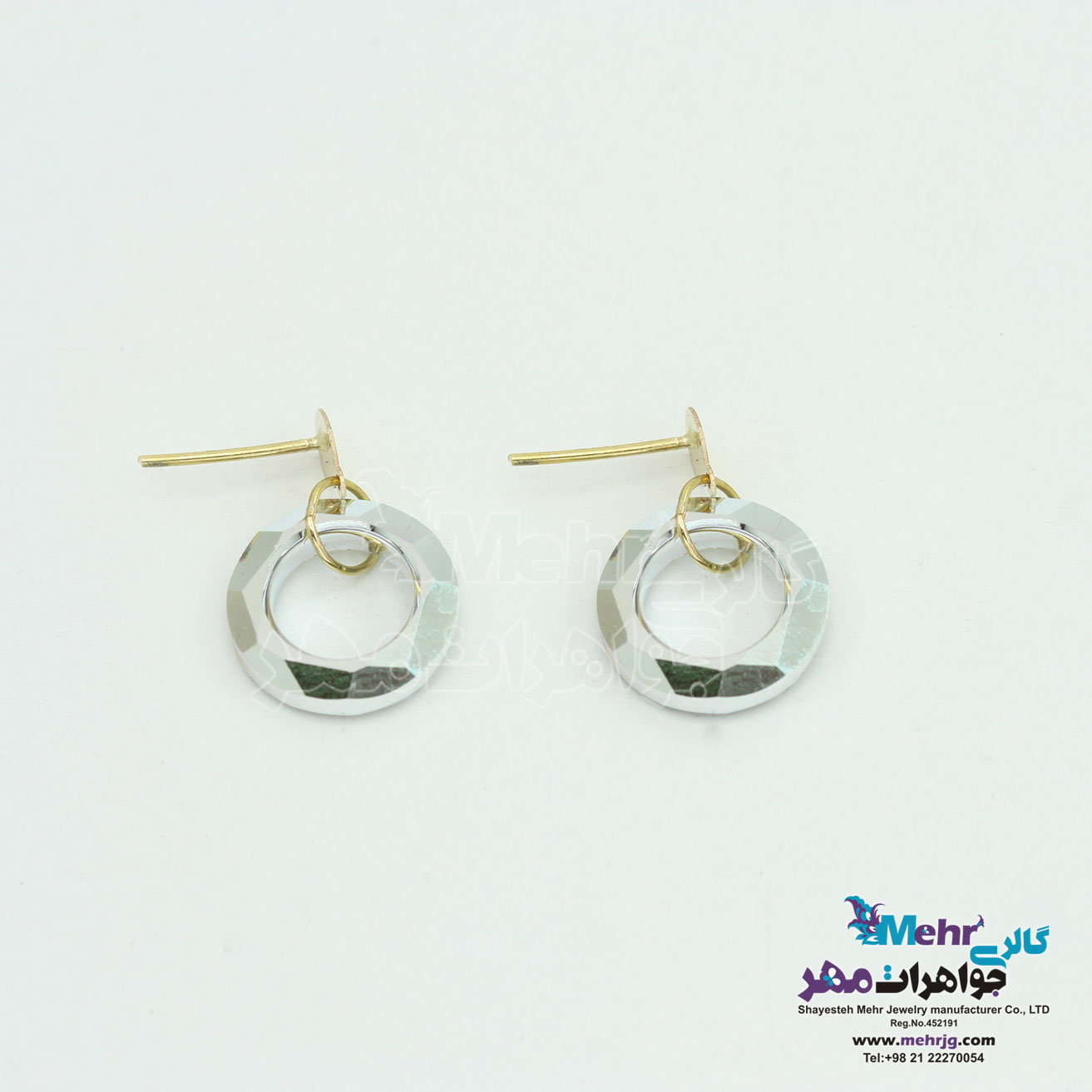 گوشواره طلا - سنگ سواروسکی رینگ