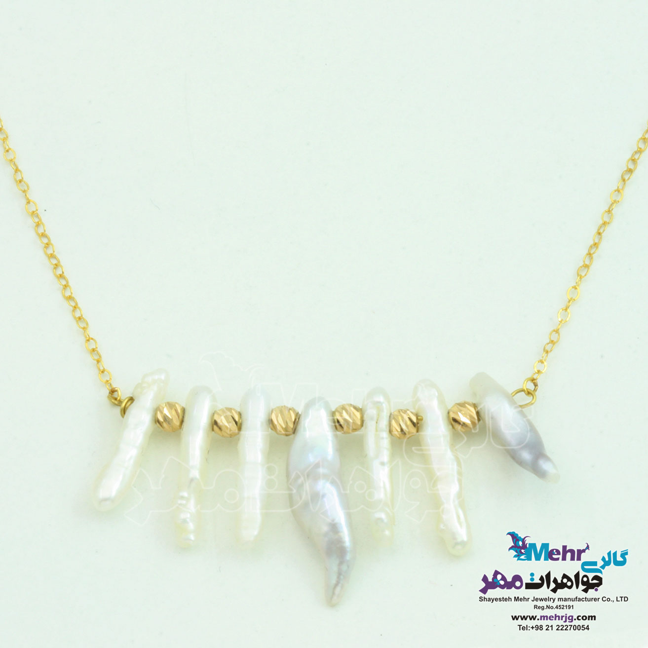 گردنبد طلا - مروارید باروک